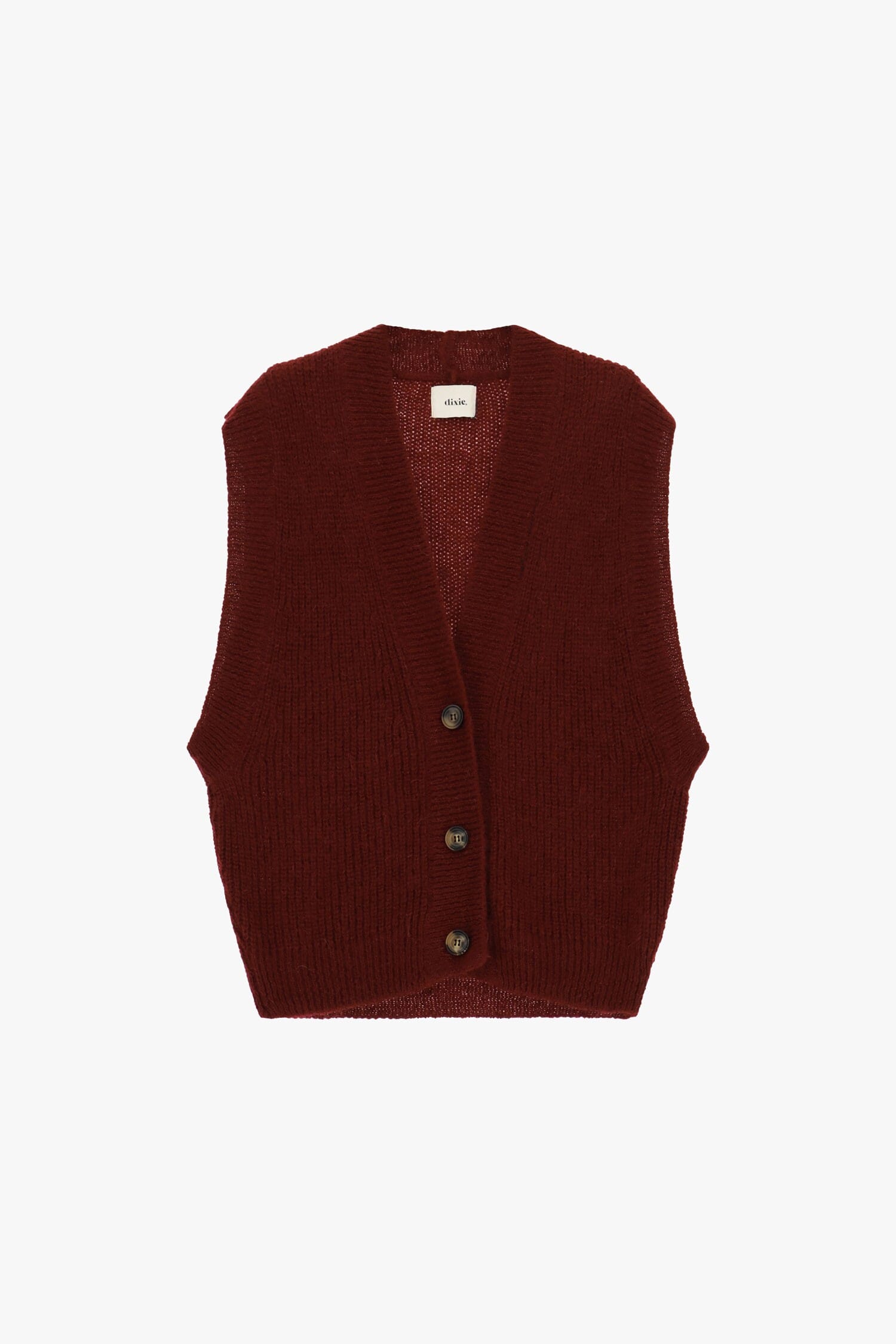 Gilet A Costine Con Scollo A V E Bottoni Dixie