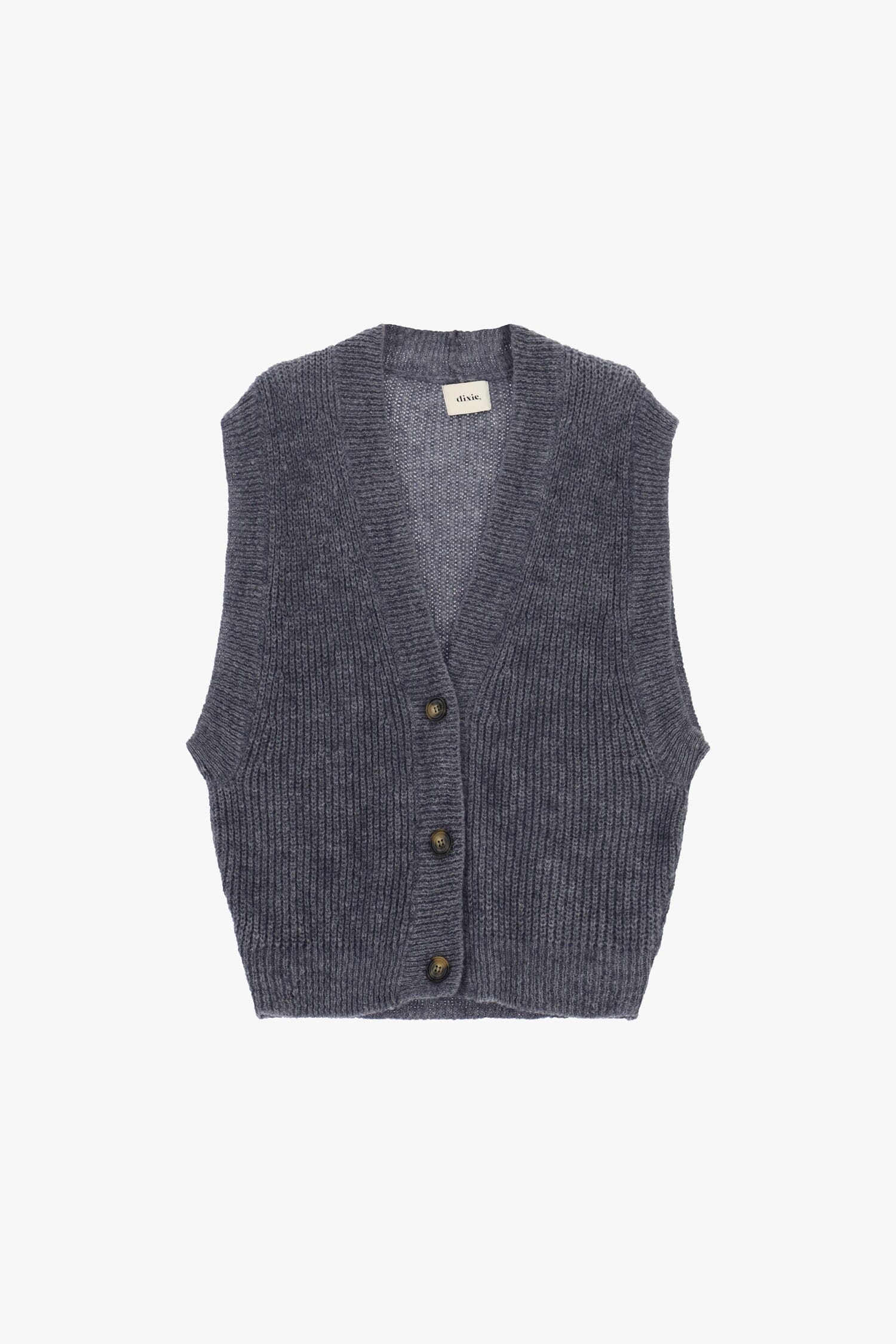 Gilet A Costine Con Scollo A V E Bottoni Dixie