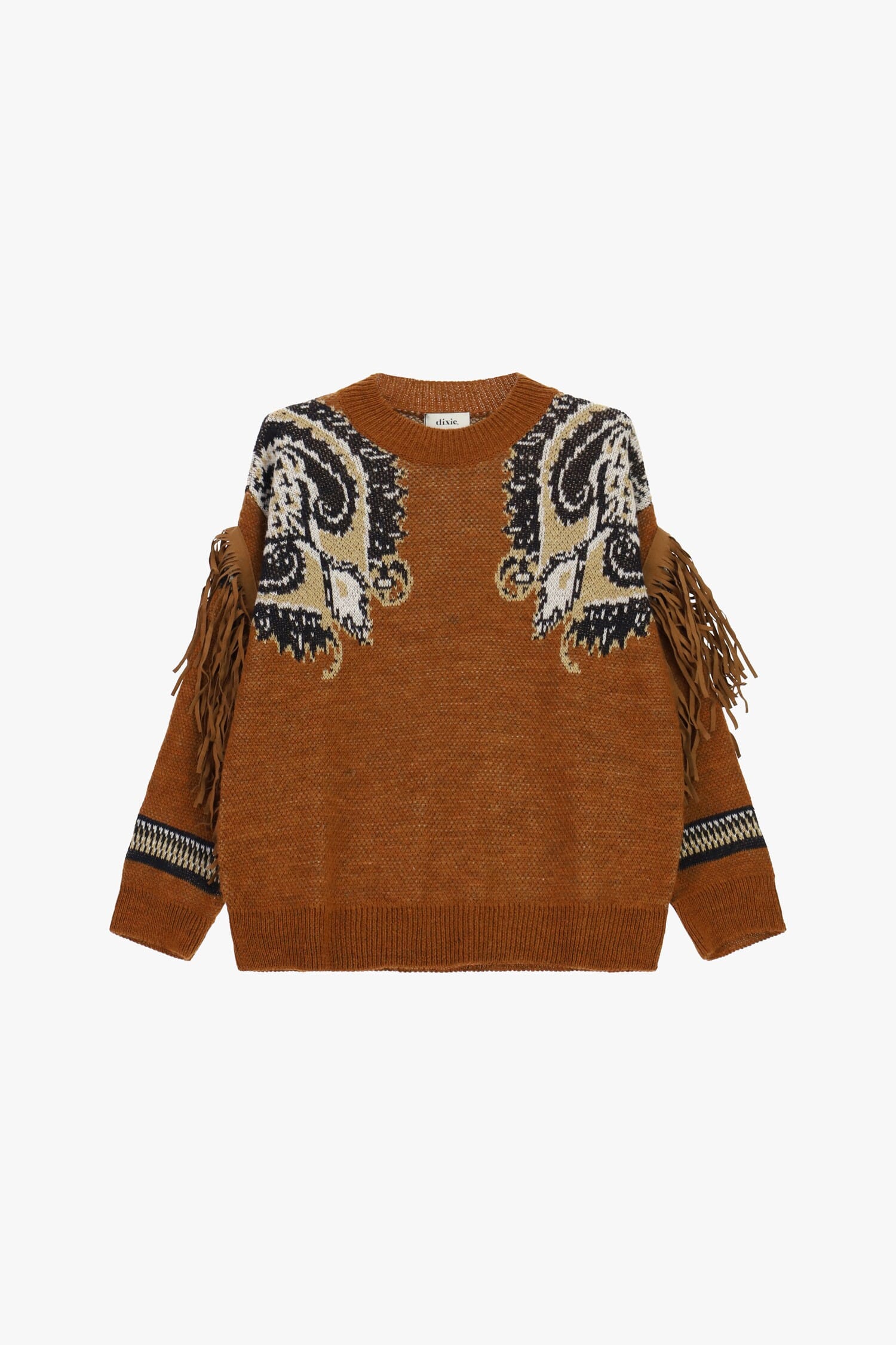 Maglione Oversize Con Frange E Motivo Paisley Dixie