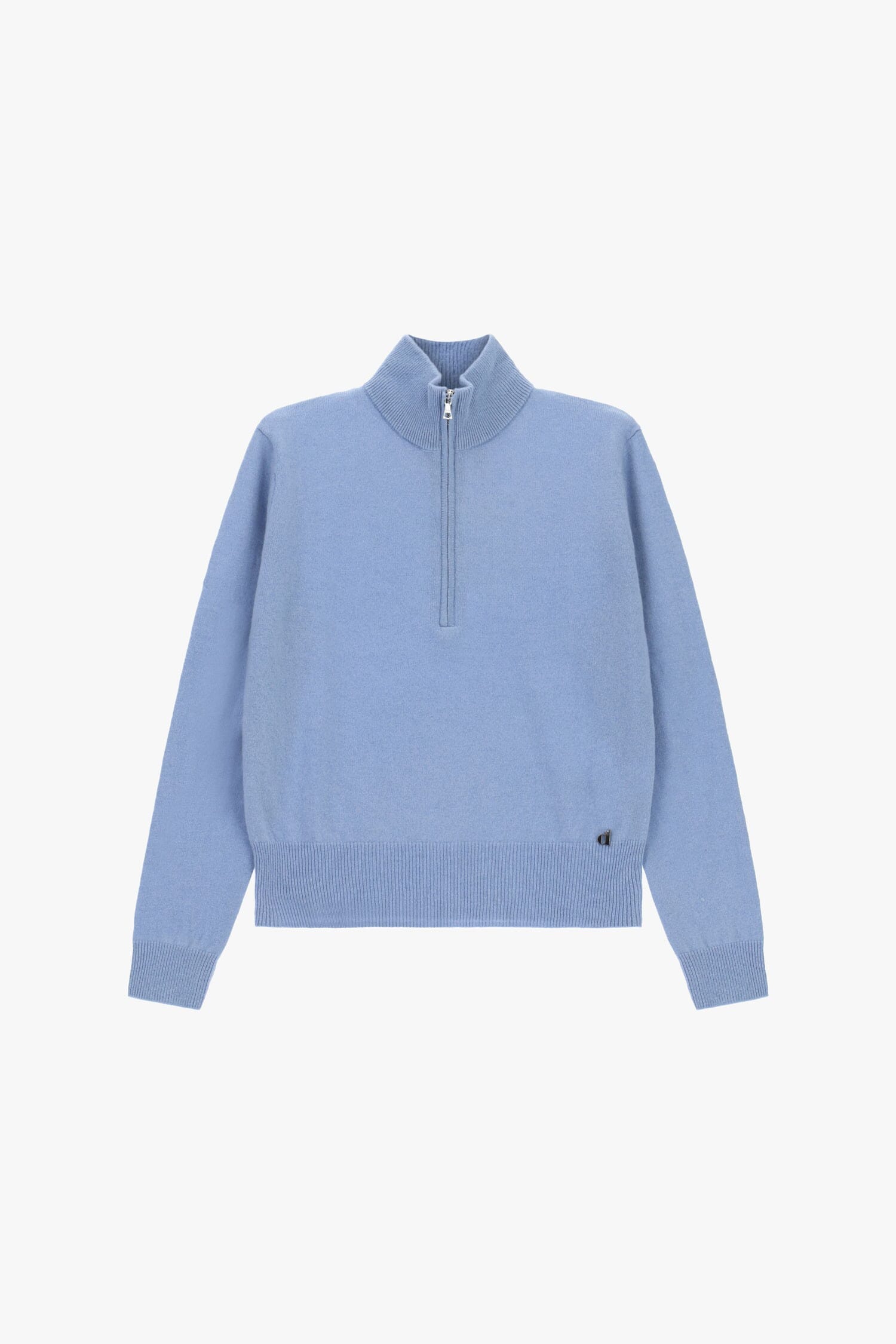 Maglione Girocollo Con Mezza Zip E Orlo A Coste Dixie
