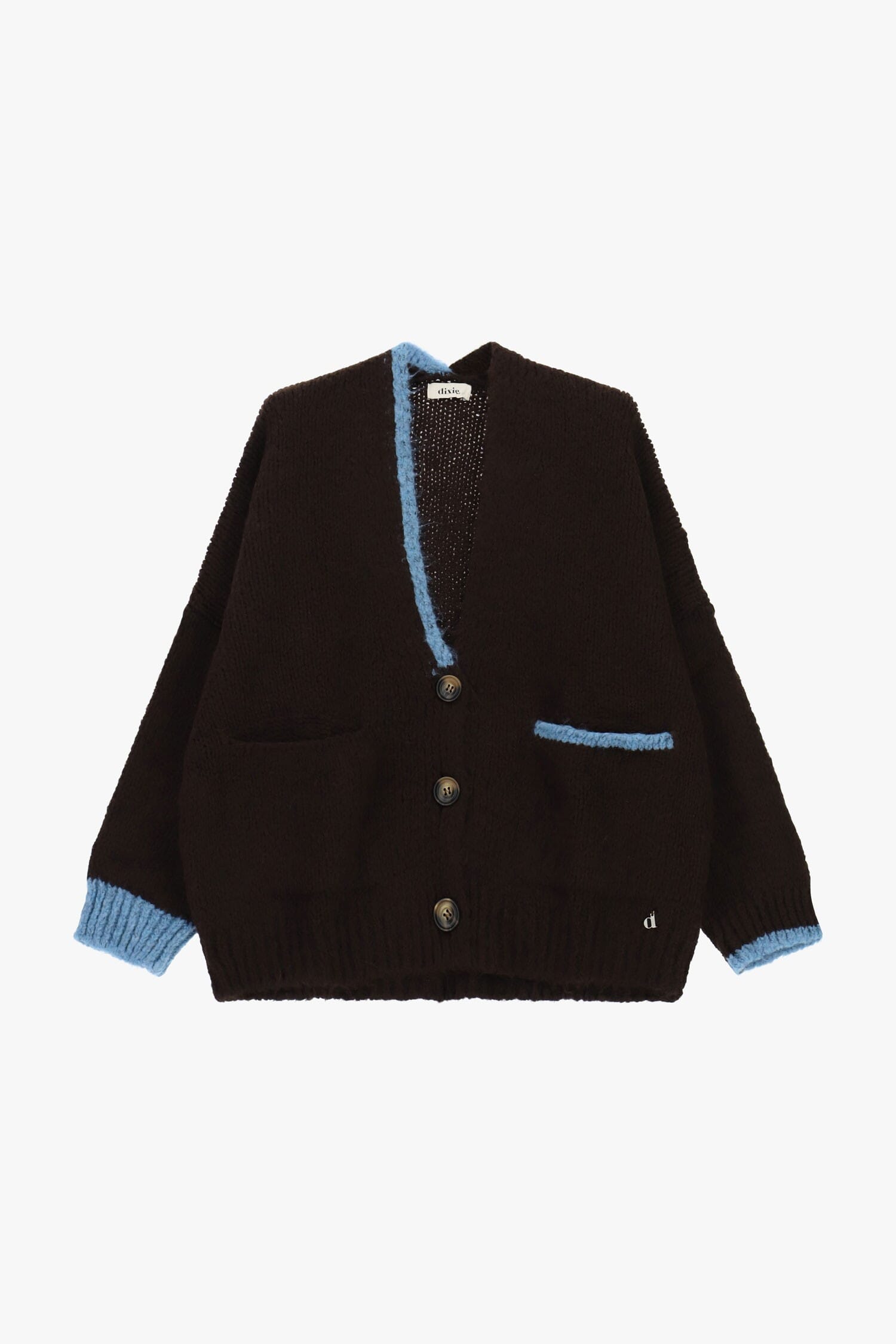 Cardigan Oversize Con Profili A Contrasto E Tasche Dixie