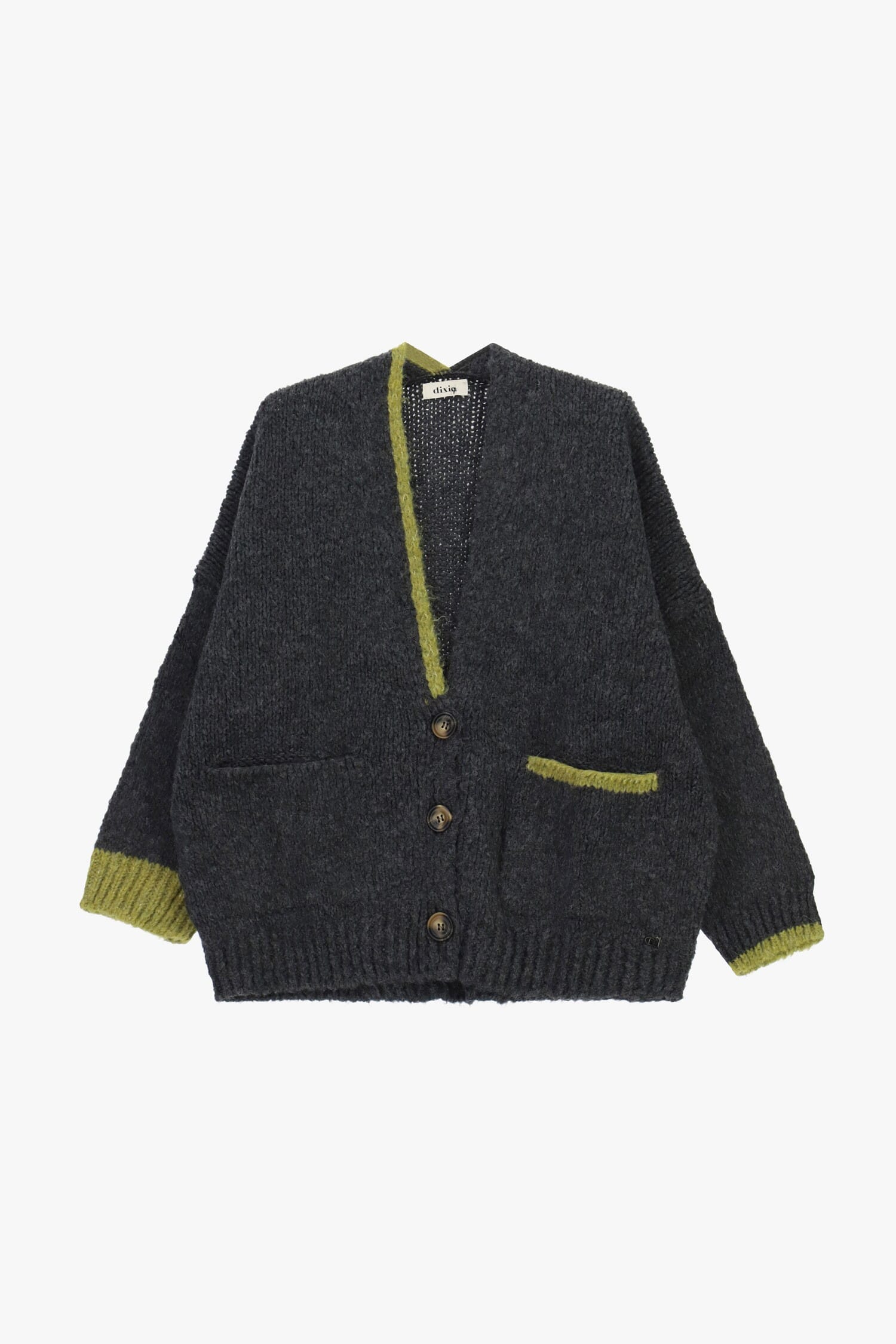 Cardigan Oversize Con Profili A Contrasto E Tasche Dixie