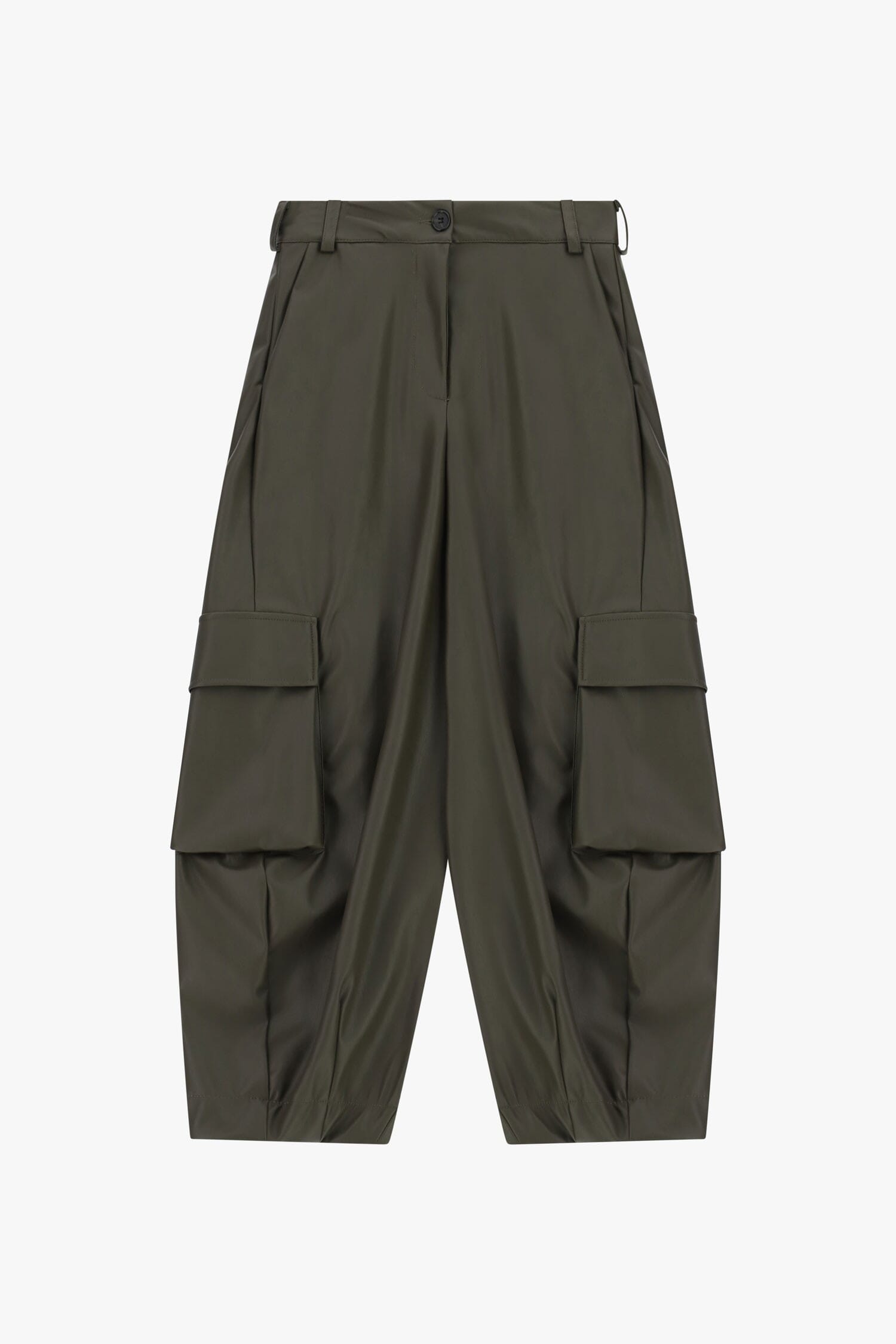 Pantaloni In Effetto Pelle Con Tasche Cargo Ampie Dixie
