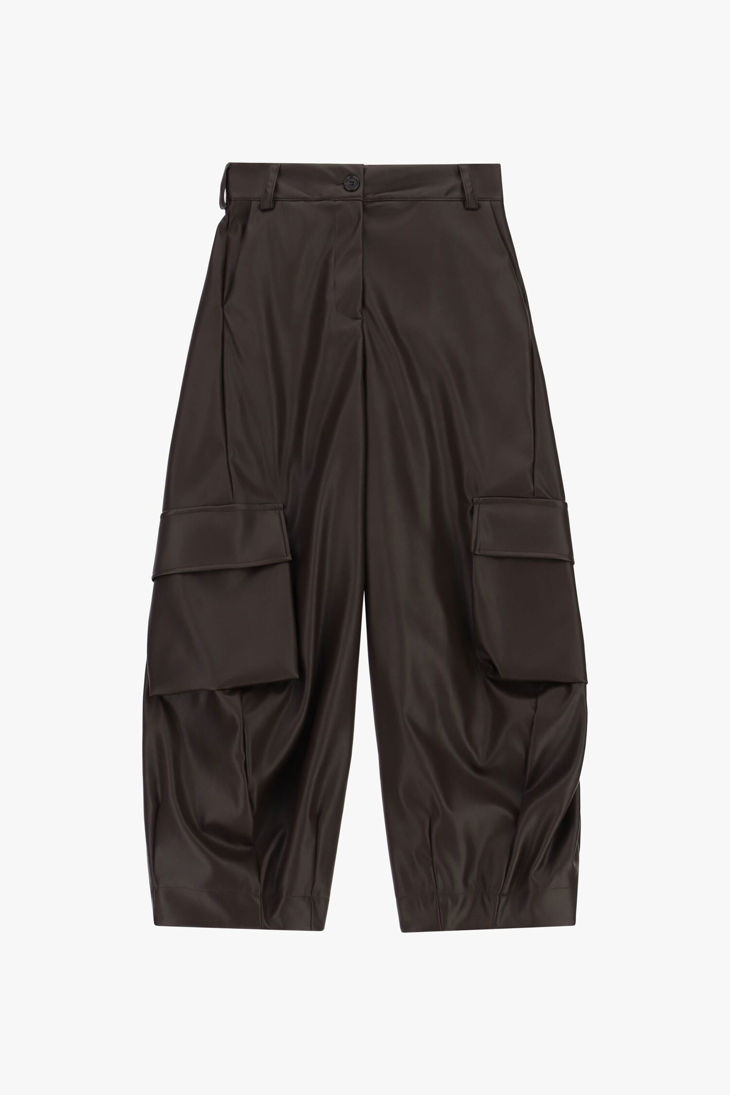 Pantaloni In Effetto Pelle Con Tasche Cargo Ampie Dixie