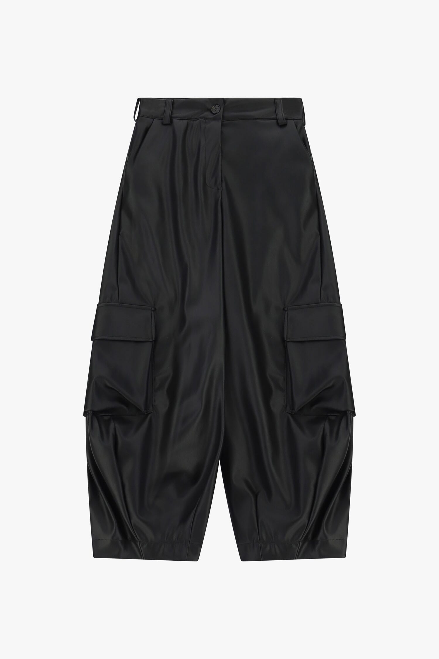 Pantaloni In Effetto Pelle Con Tasche Cargo Ampie Dixie