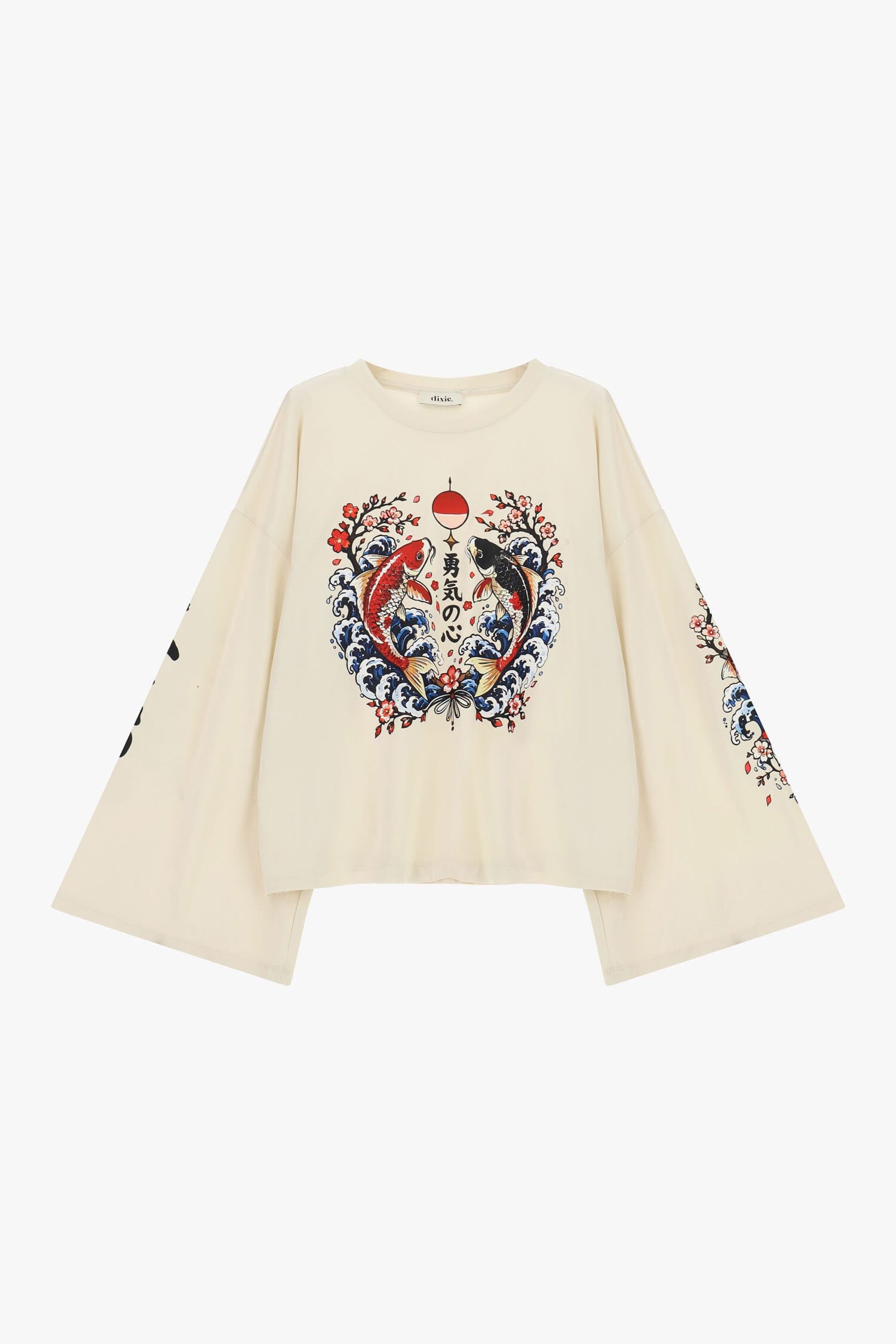 Maglia Maniche Ampie Stampa Carpe E Onde Dixie