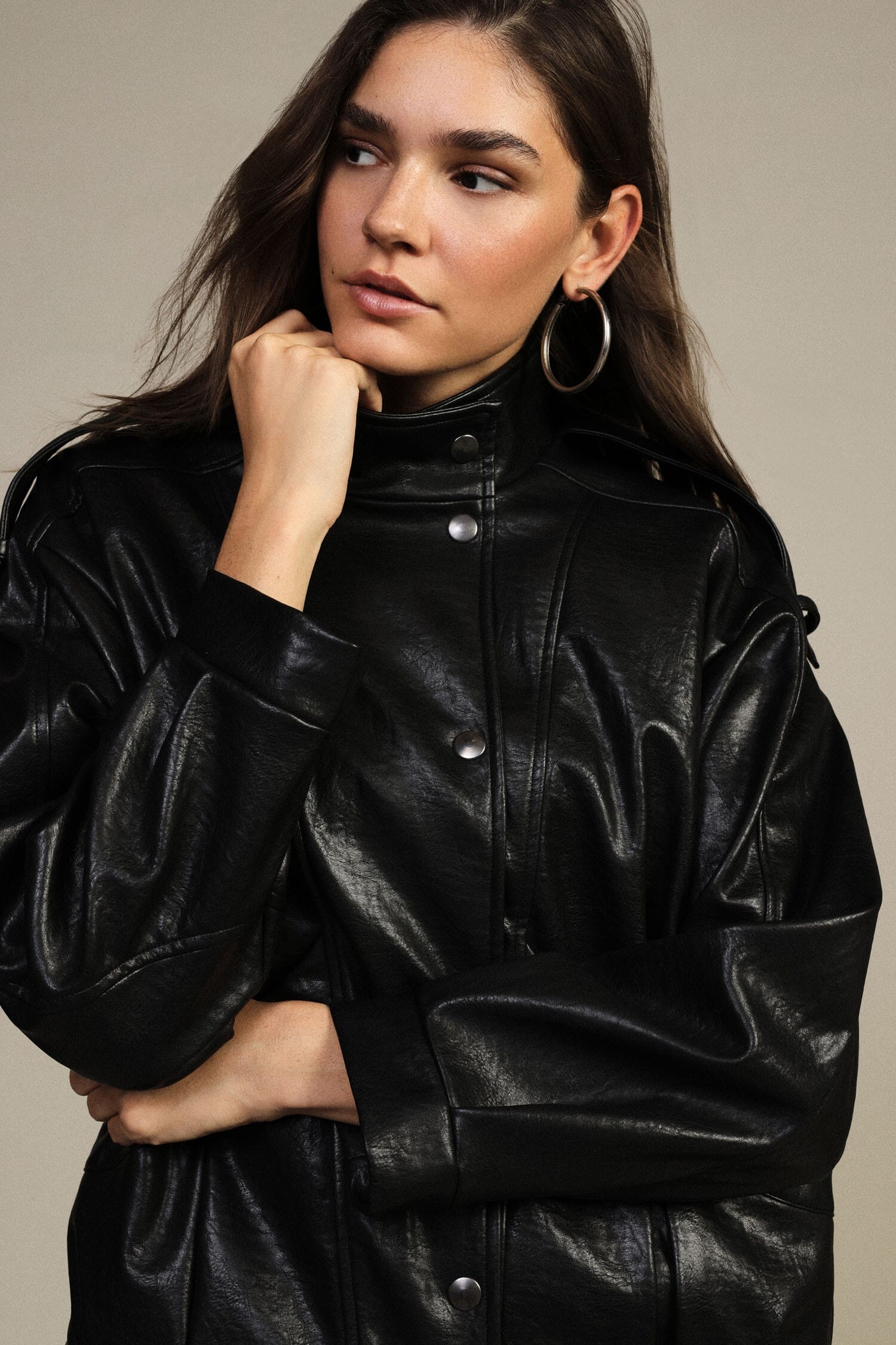 Giacca In Stile Biker Con Bottoni Automatici Dixie
