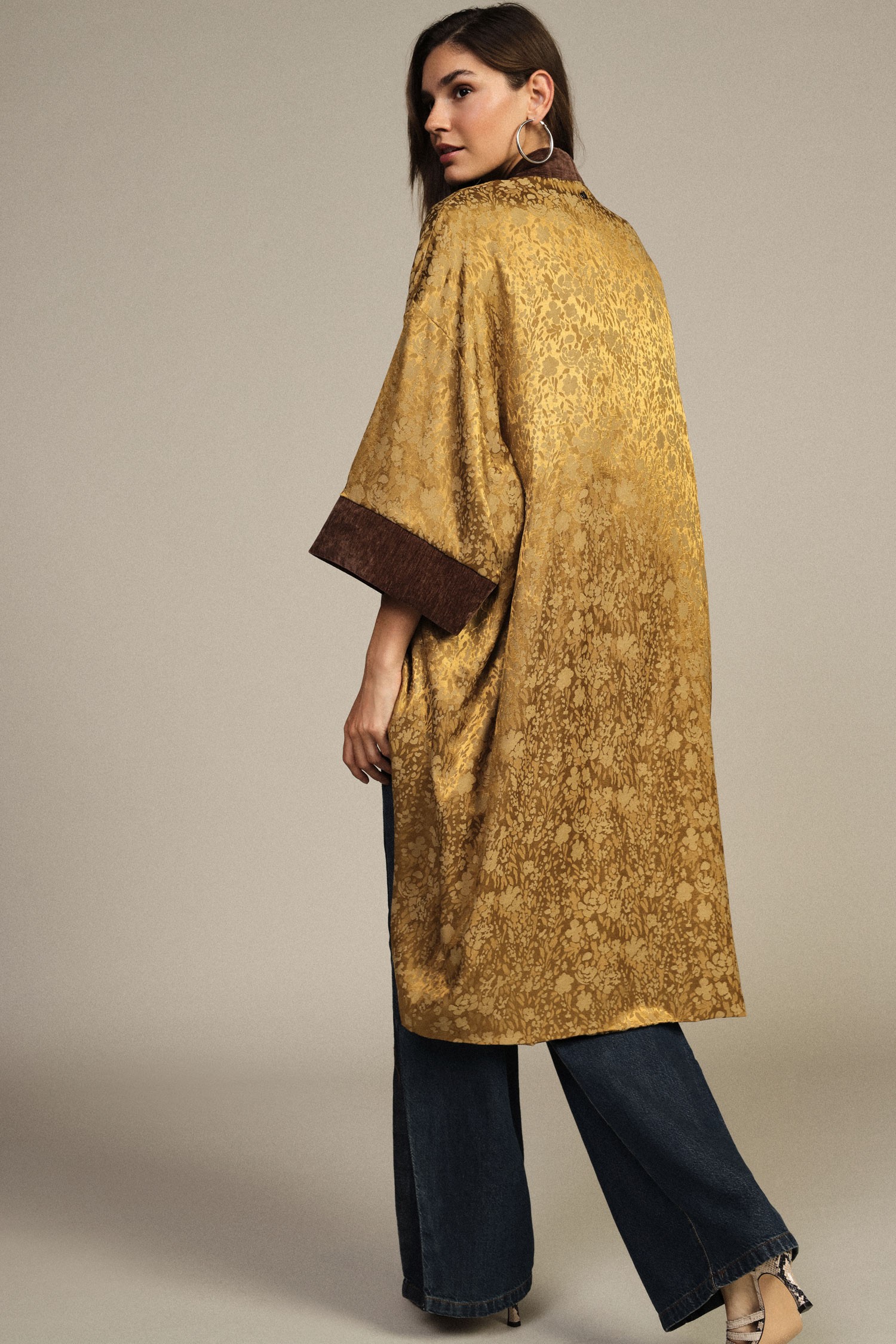 Cappotto Duster Con Maniche Ampie E Profili A Contrasto Dixie