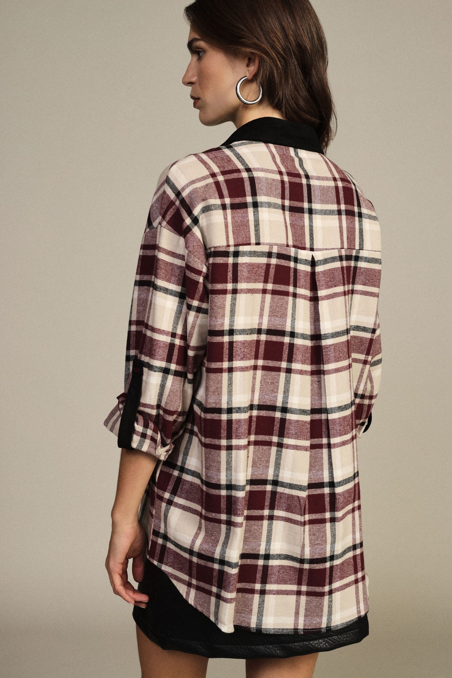 Camicia A Quadri Con Tasca E Colletto Contrasto Dixie