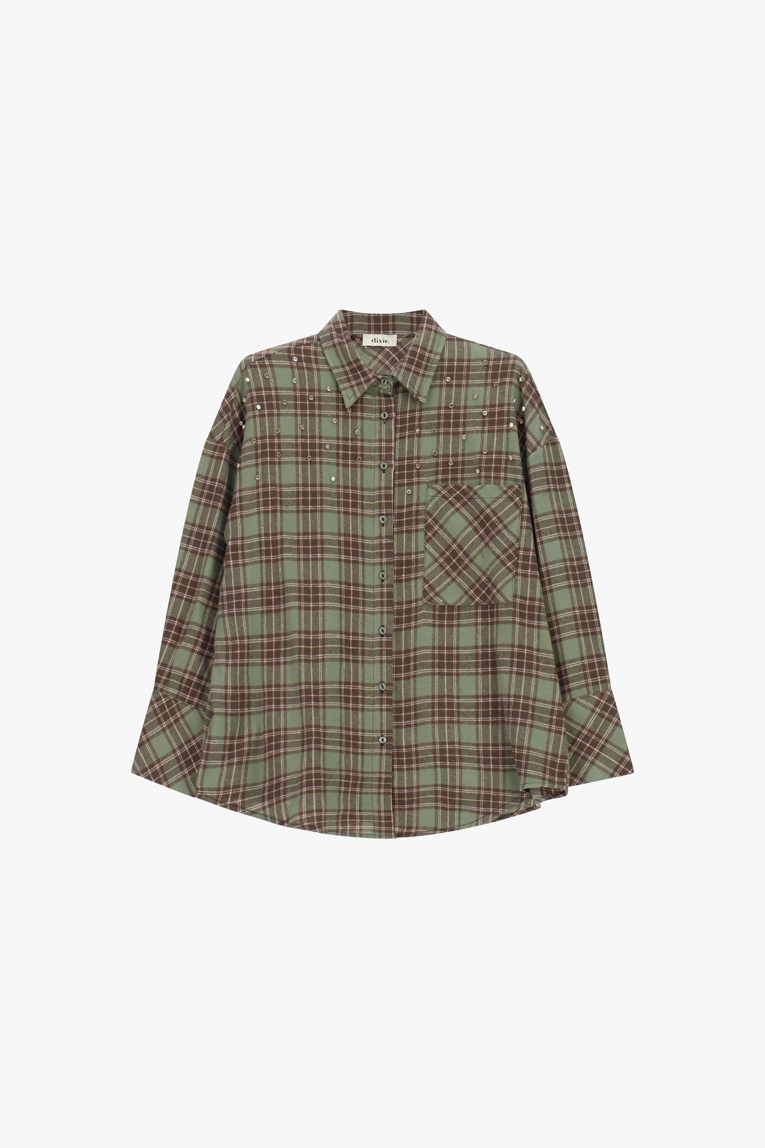Camicia A Quadri Con Borchie E Tasca Frontale Dixie