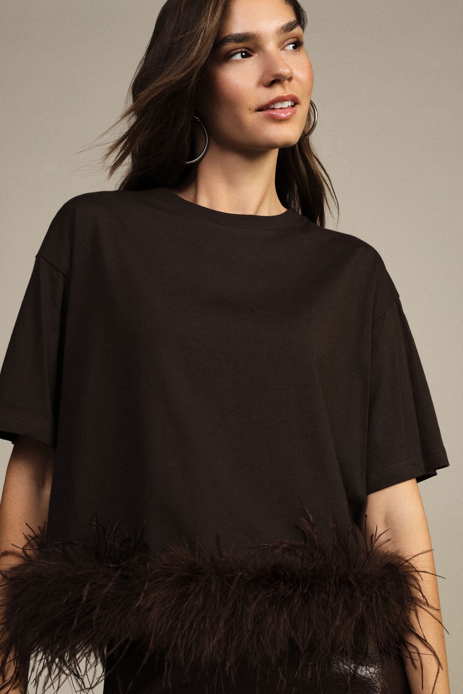 T-Shirt A Maniche Corte Con Piume Sul Fondo Dixie