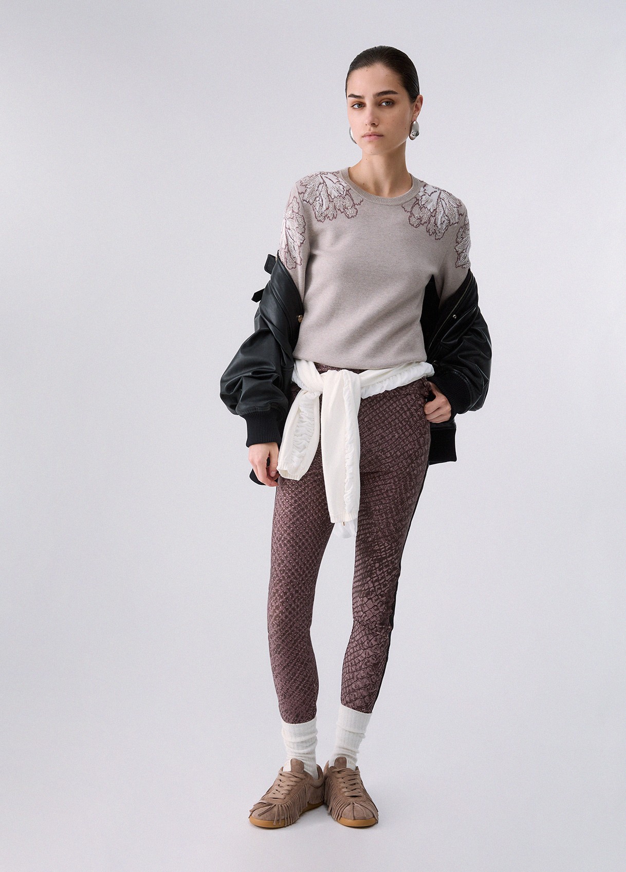 Maglia Jacquard Con Strass Liu Jo