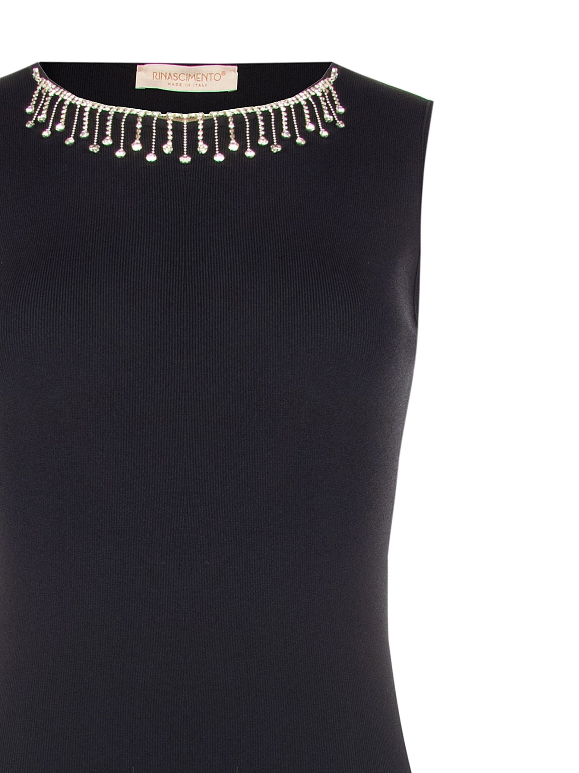 Abito A Tubino In Maglia Strutturata Con Collier Di Strass Removibile Rinascimento