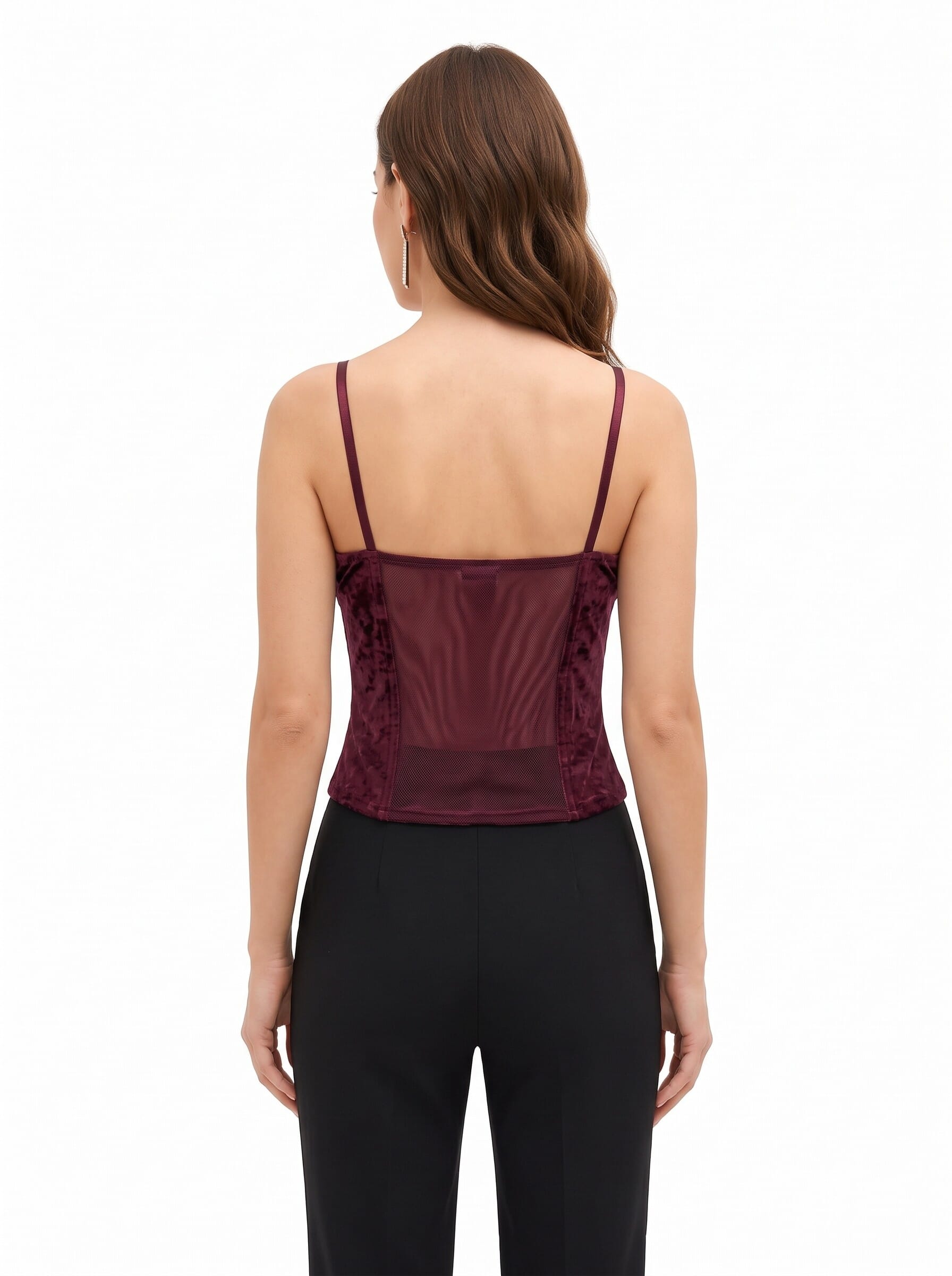 Rinascimento Velvet Bustier Top with Thin Straps