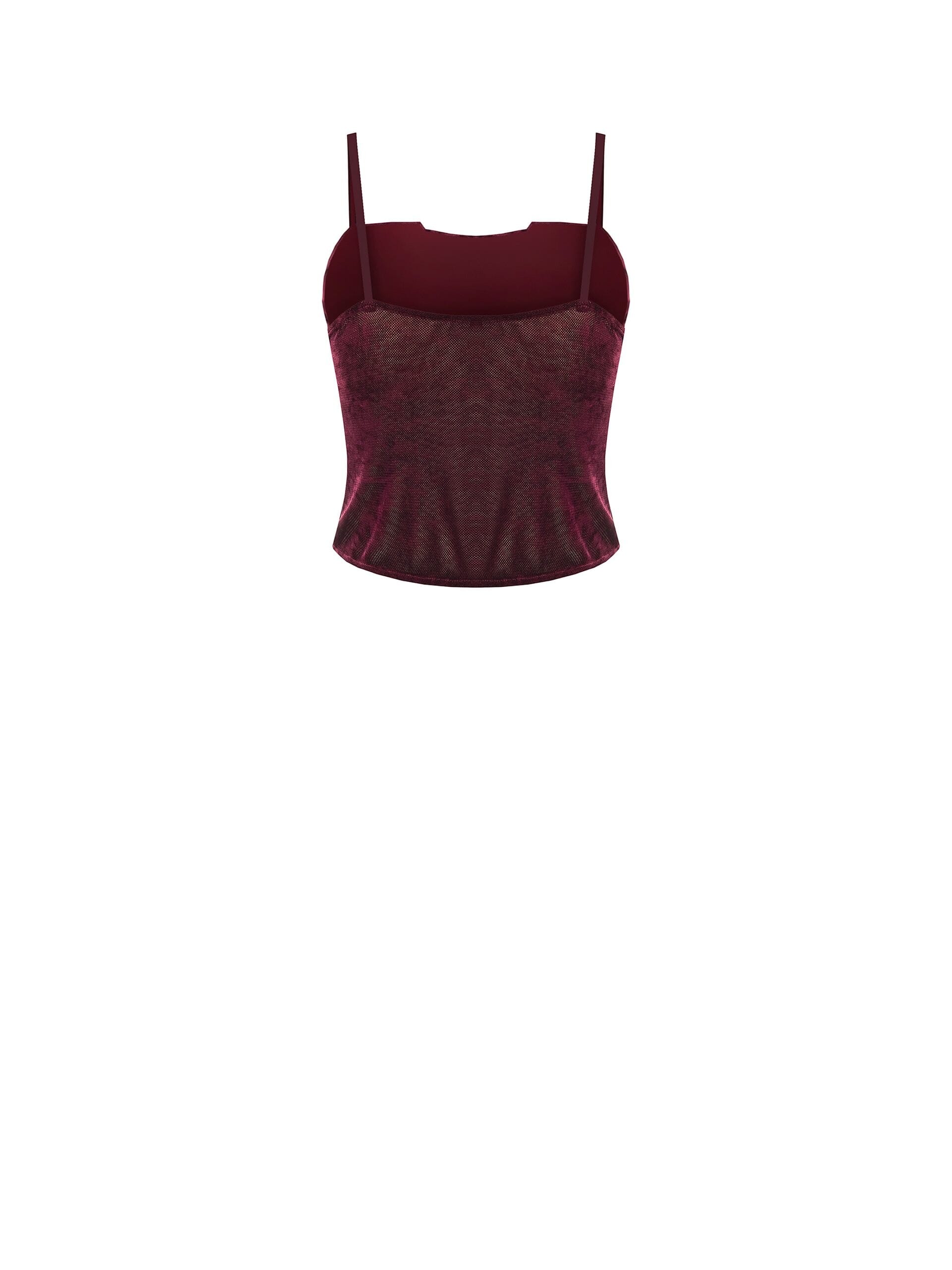 Rinascimento Velvet Bustier Top with Thin Straps