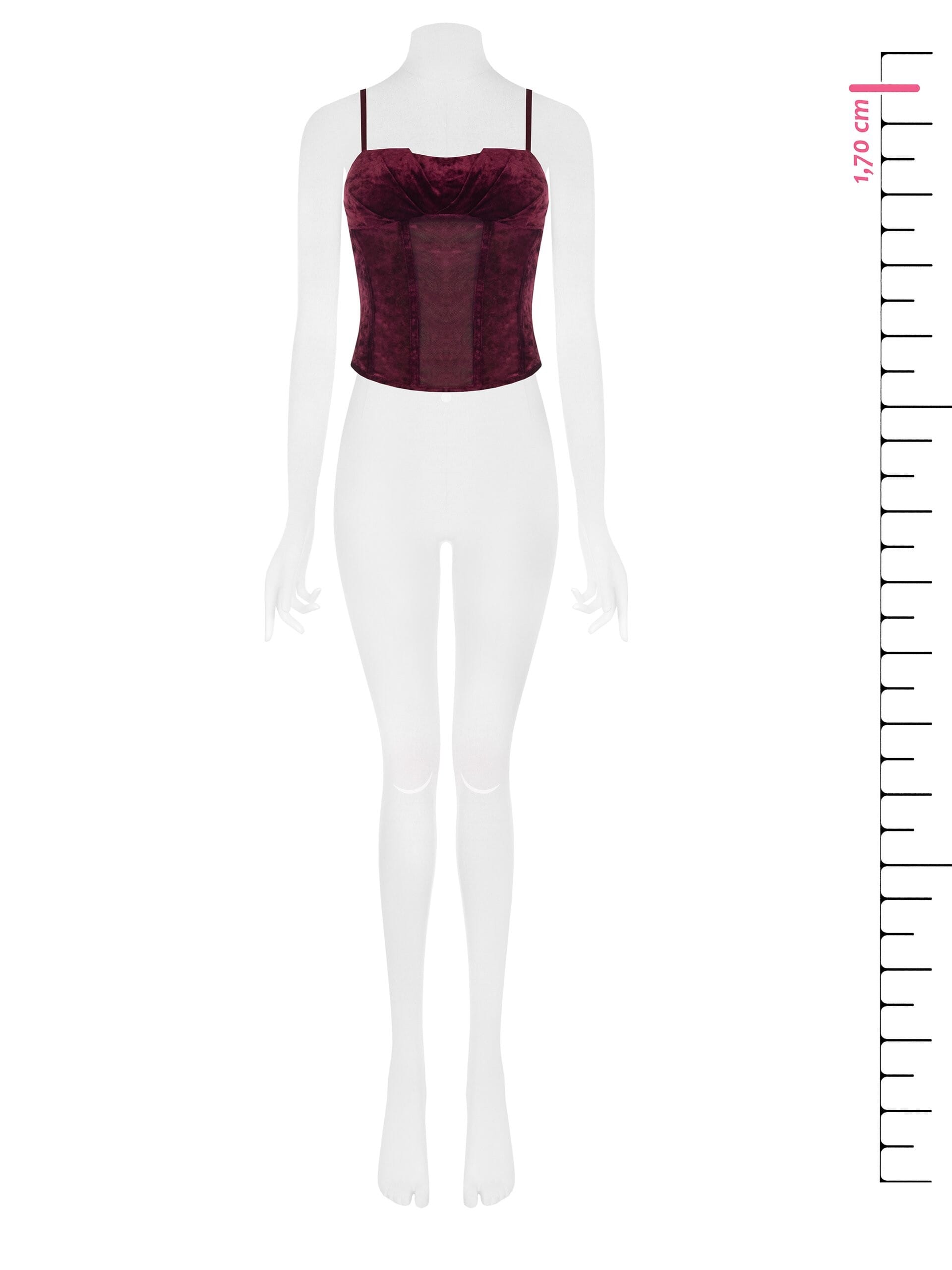 Rinascimento Velvet Bustier Top with Thin Straps