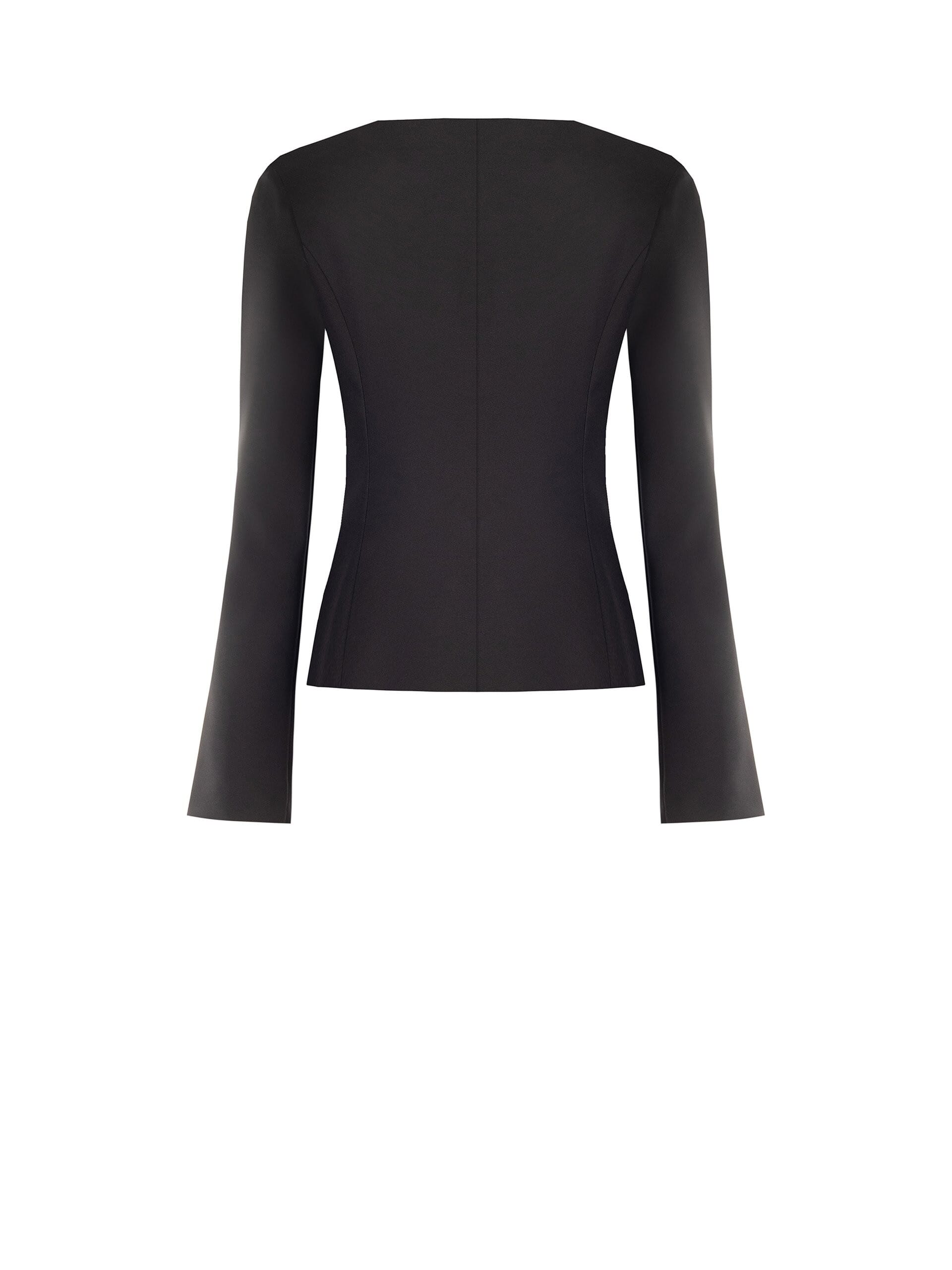 Veste blazer courte en tissu technique, sans revers, avec boucles décoratives « Rinascimento »