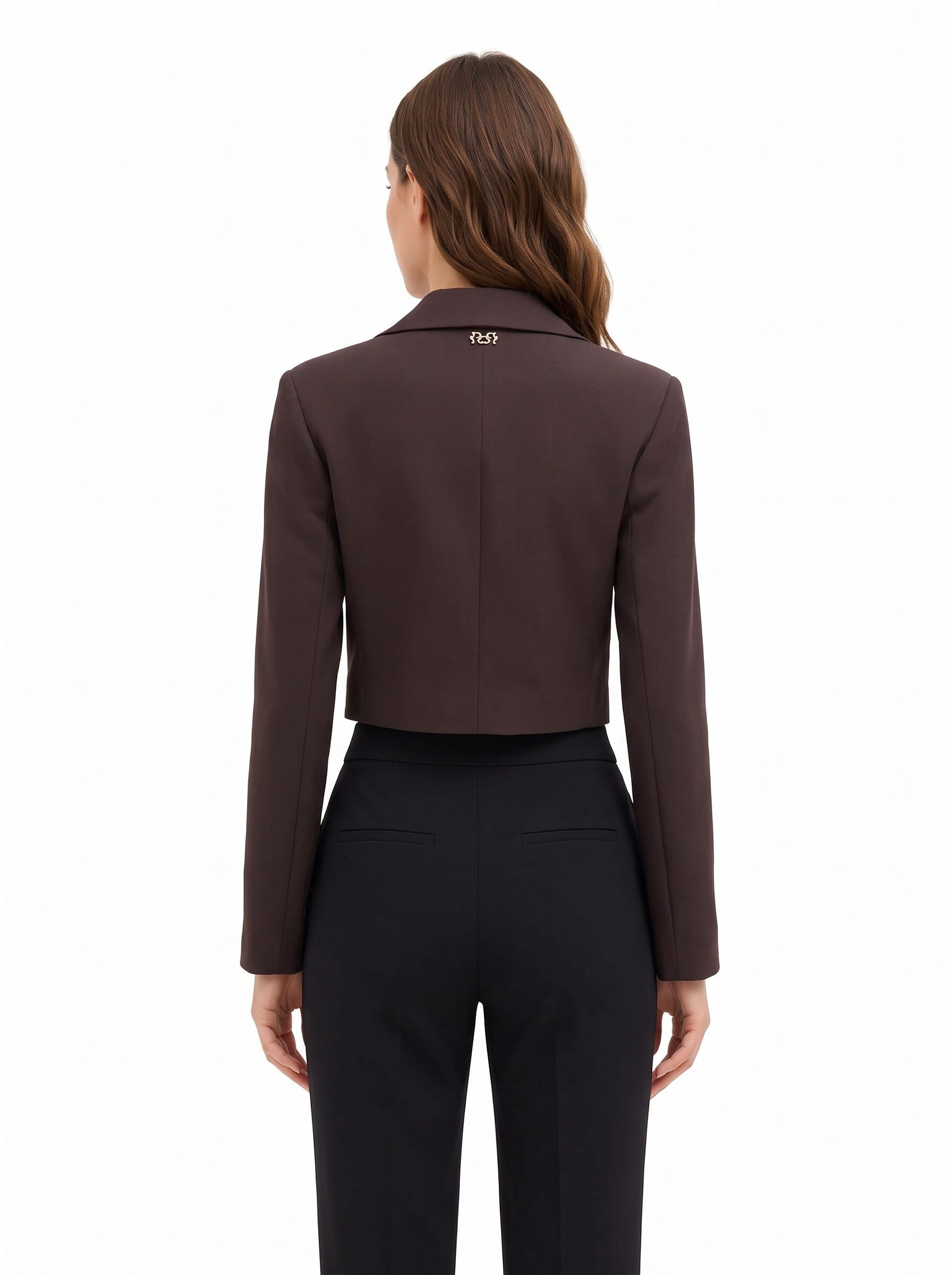 Giacca Blazer Crop Con Chiusura Asimmetrica In Poliviscosa Rinascimento