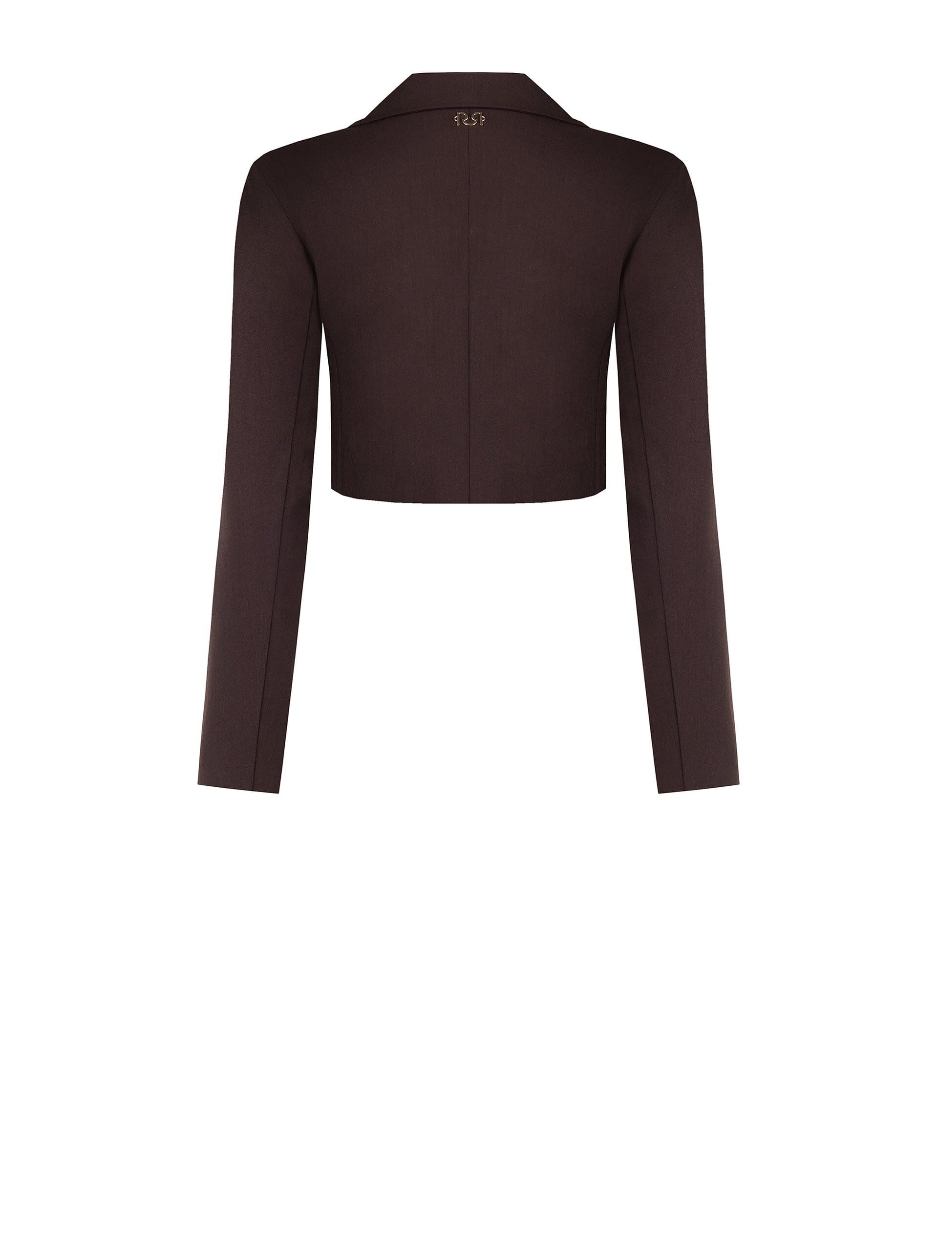 Giacca Blazer Crop Con Chiusura Asimmetrica In Poliviscosa Rinascimento