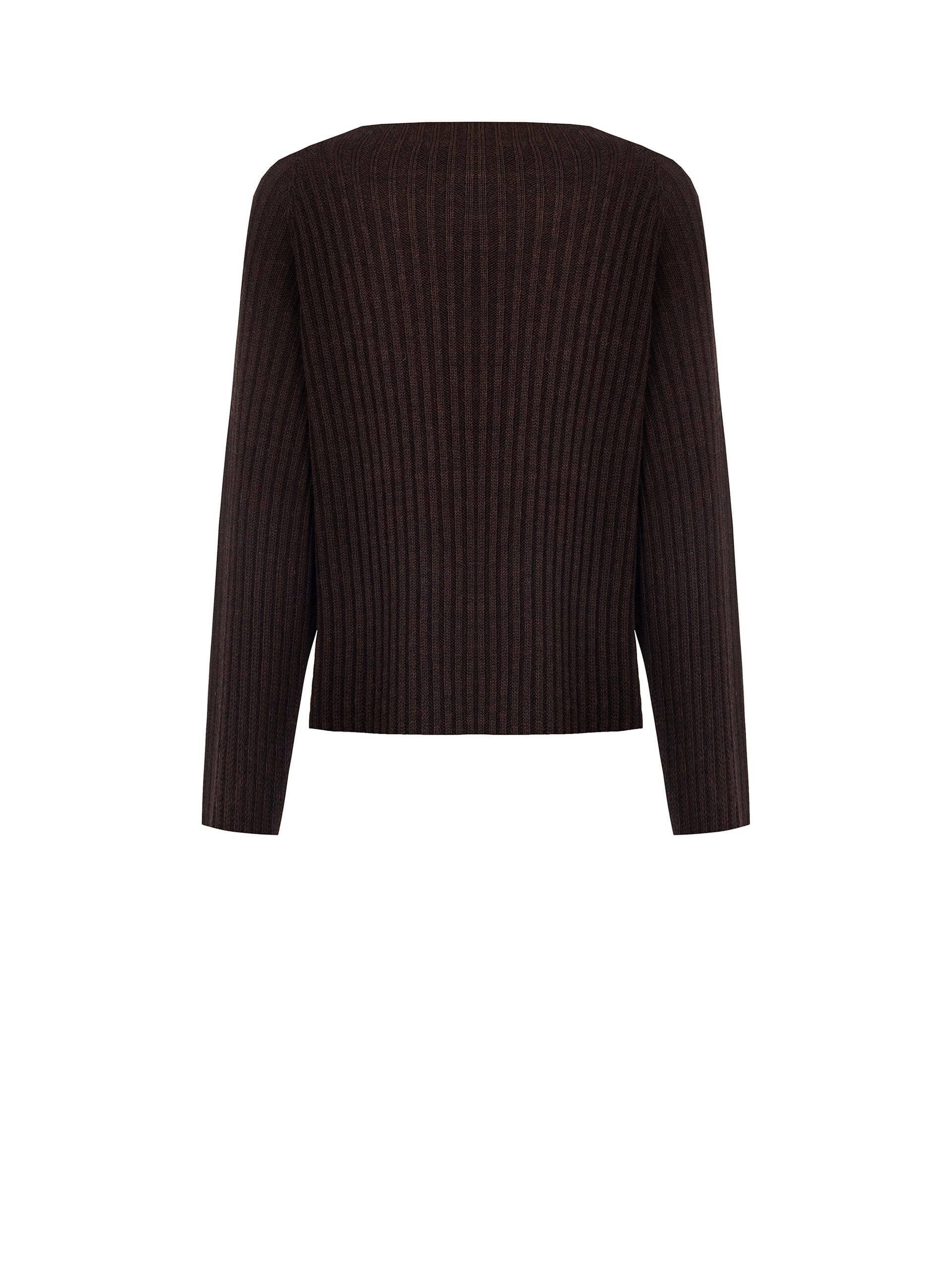 Rinascimento Sweater with Wide Horizontal and Vertical Ribbing