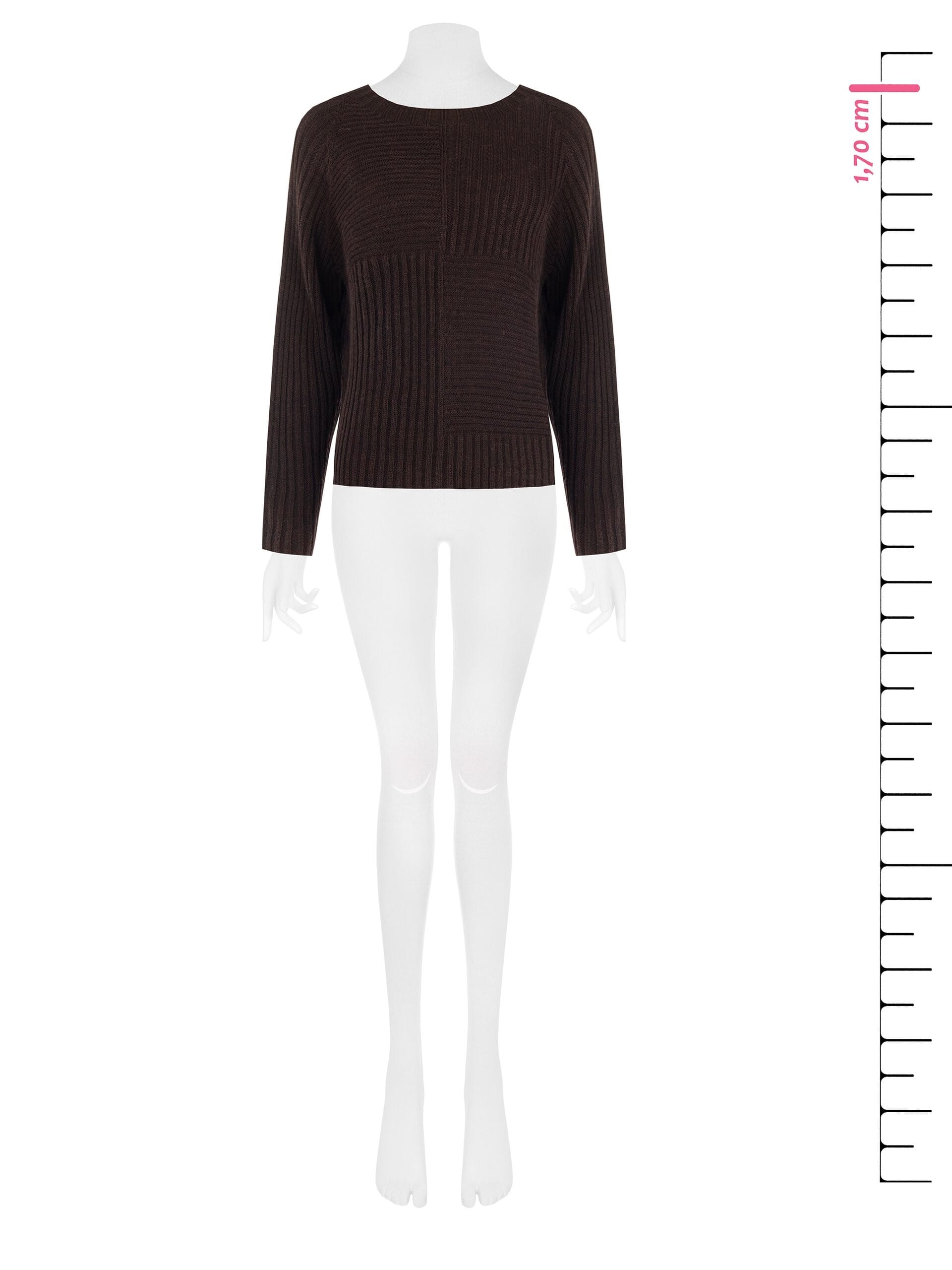 Rinascimento Sweater with Wide Horizontal and Vertical Ribbing