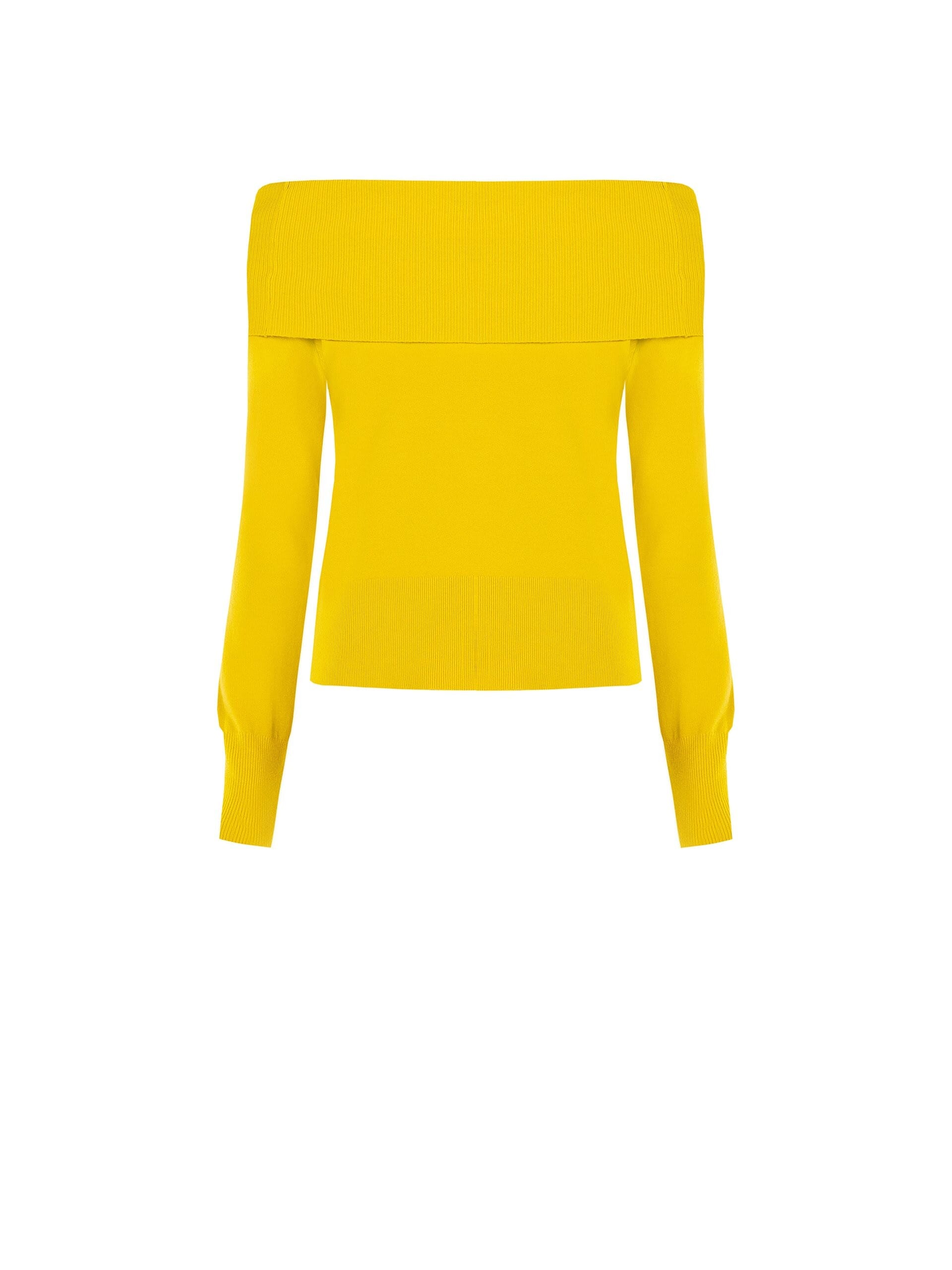 Off-the-shoulder jumper with embroidered ‘Rr’ logo – Rinascimento