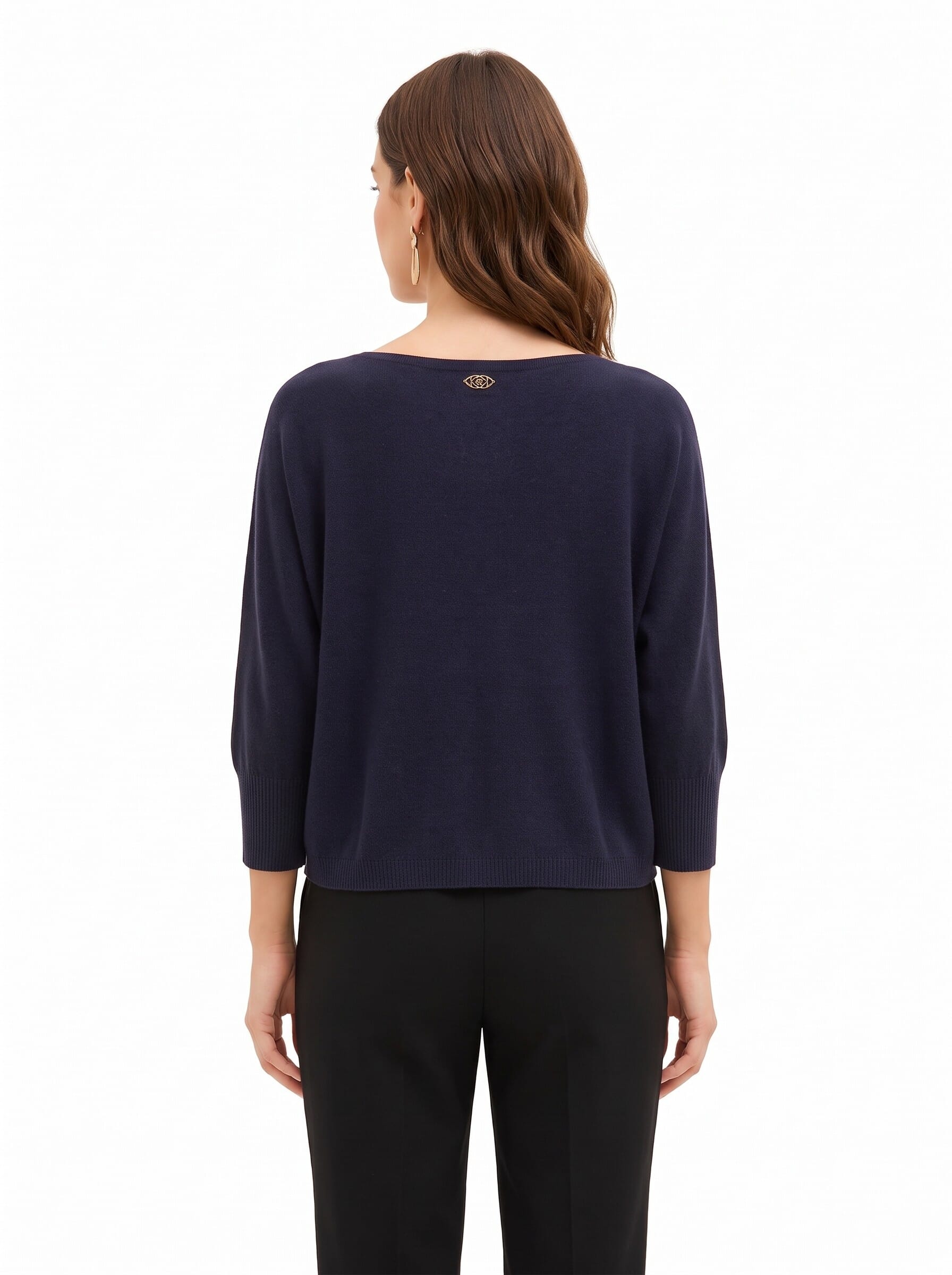 Rinascimento Oversized Viscose-Blend Jumper with Boat Neck