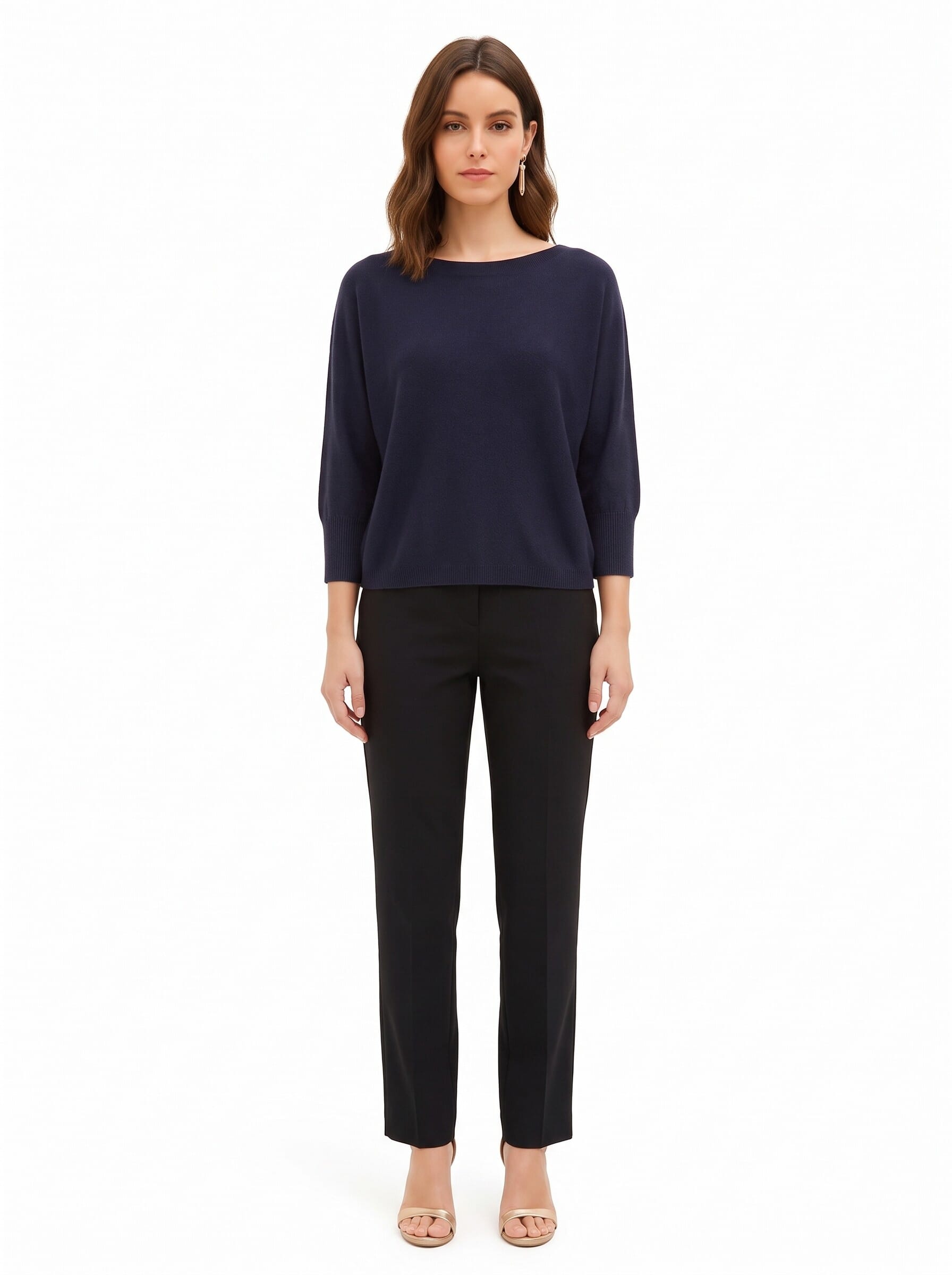 Rinascimento Oversized Viscose-Blend Jumper with Boat Neck
