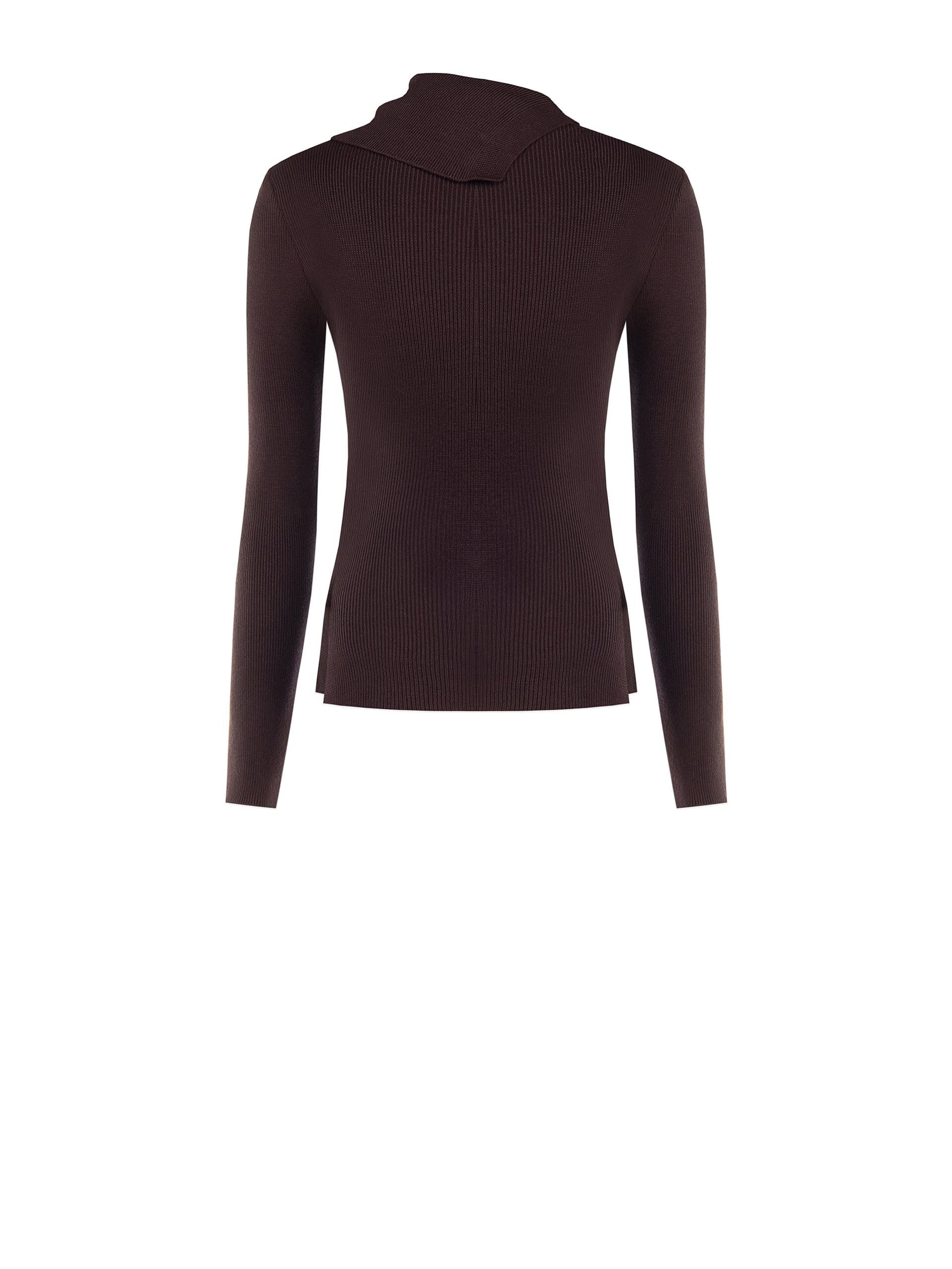 Rinascimento Fitted Viscose-Blend Jumper with Buttons at the Neck