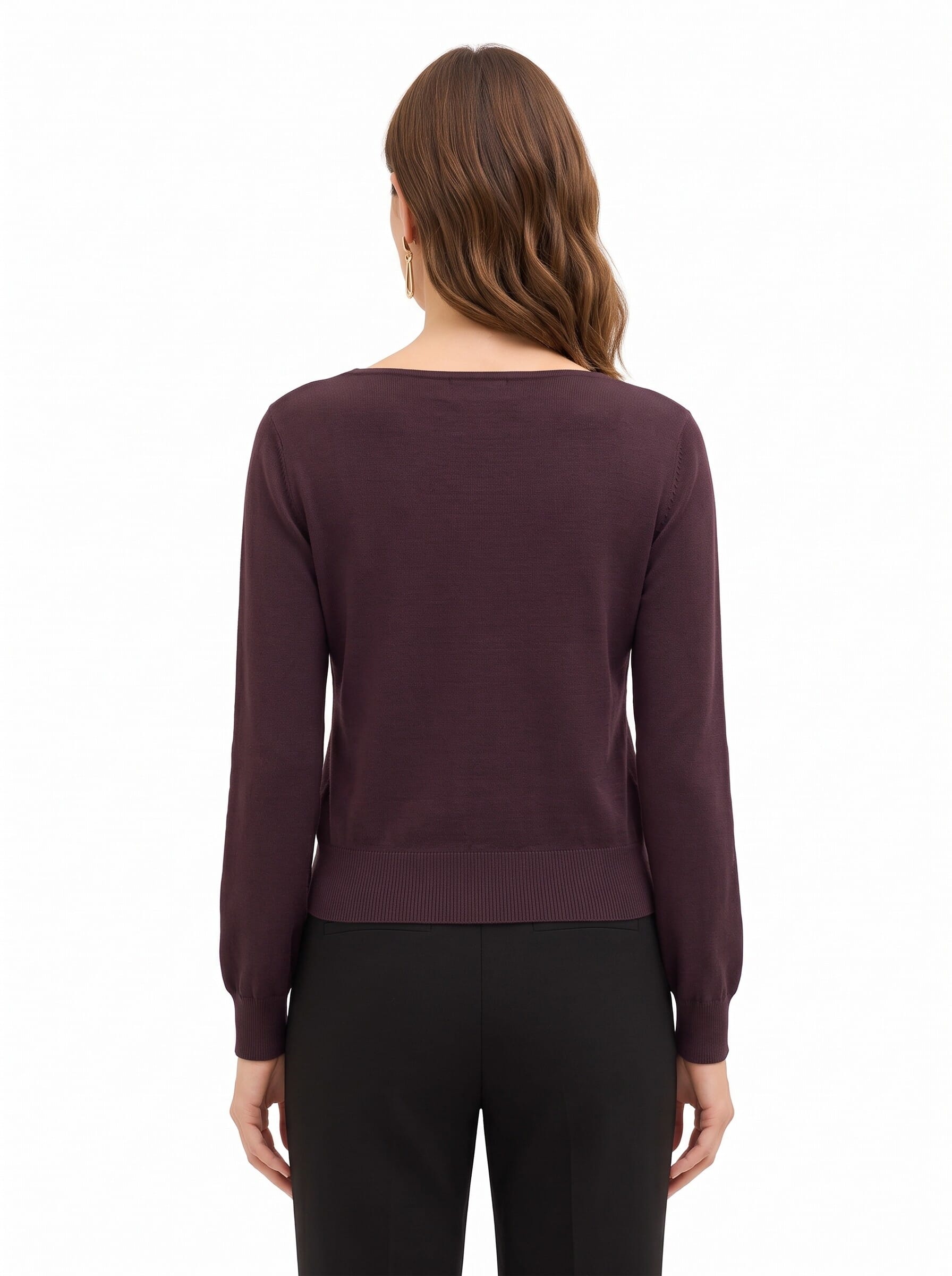 Lightweight Jumper with an Asymmetrical Neckline and ‘Rinascimento’ Jewel Detail