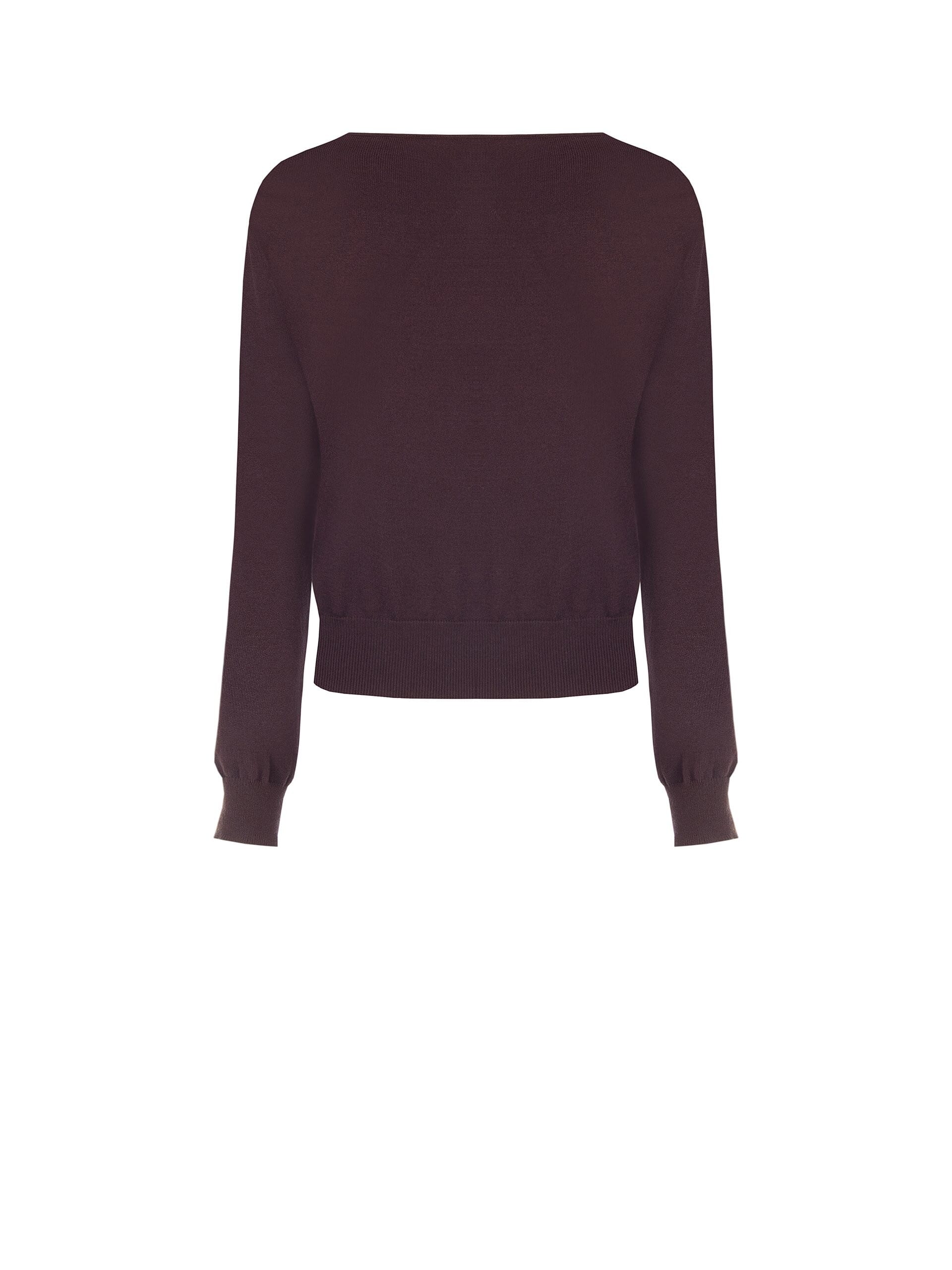 Lightweight Jumper with an Asymmetrical Neckline and ‘Rinascimento’ Jewel Detail
