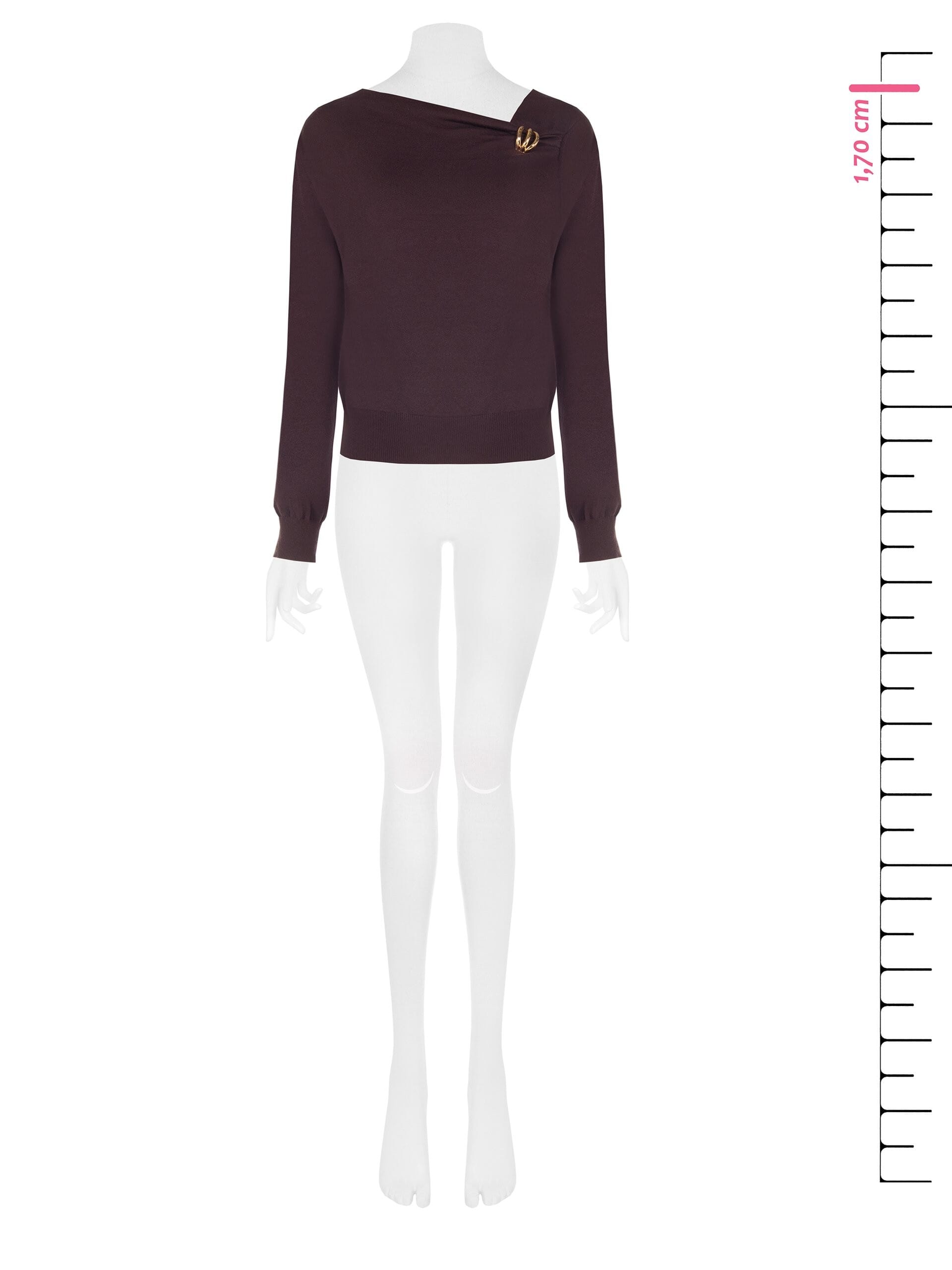 Lightweight Jumper with an Asymmetrical Neckline and ‘Rinascimento’ Jewel Detail