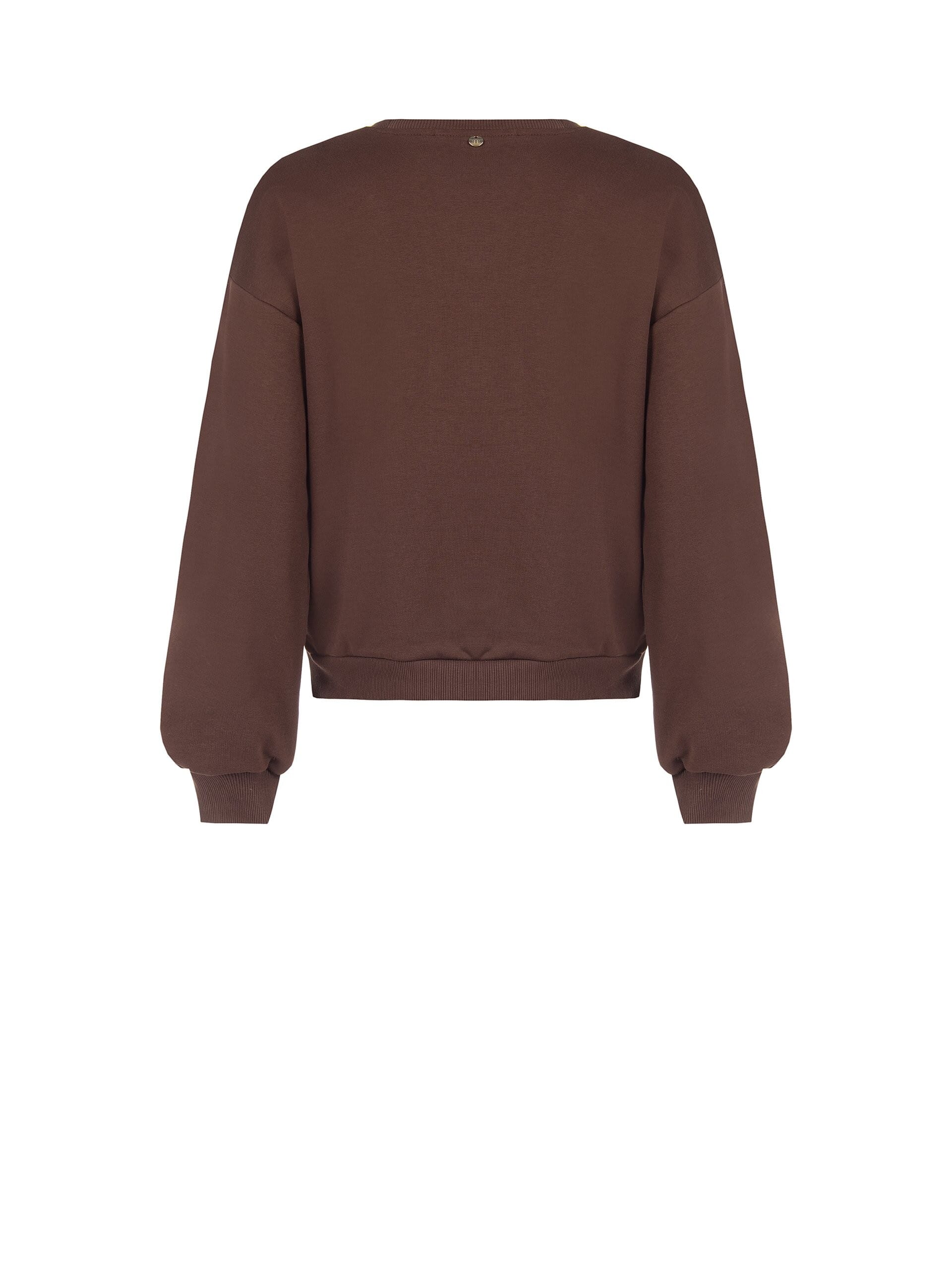 Regular-fit cotton sweatshirt with large sequin appliqué – Rinascimento