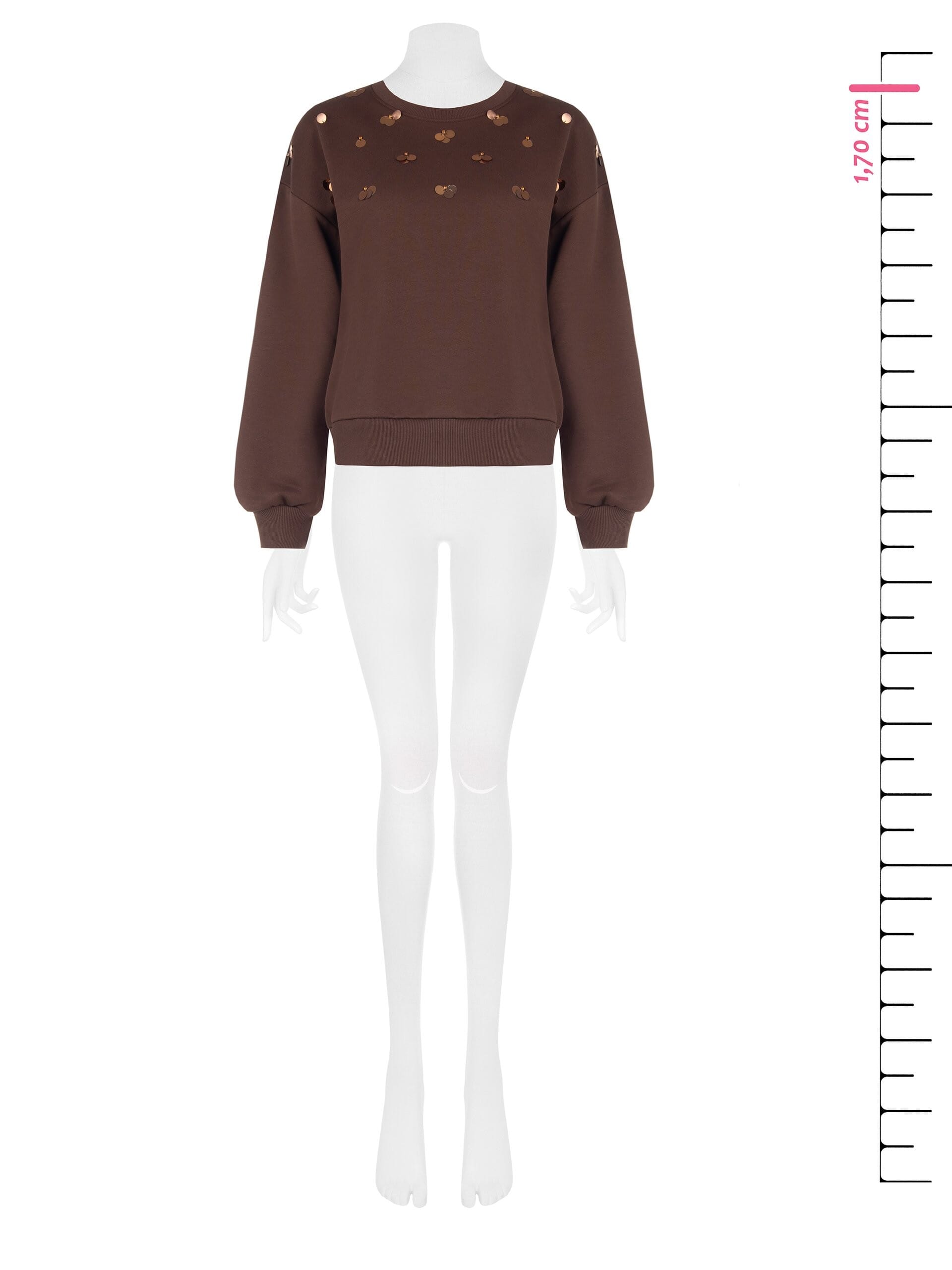 Regular-fit cotton sweatshirt with large sequin appliqué – Rinascimento