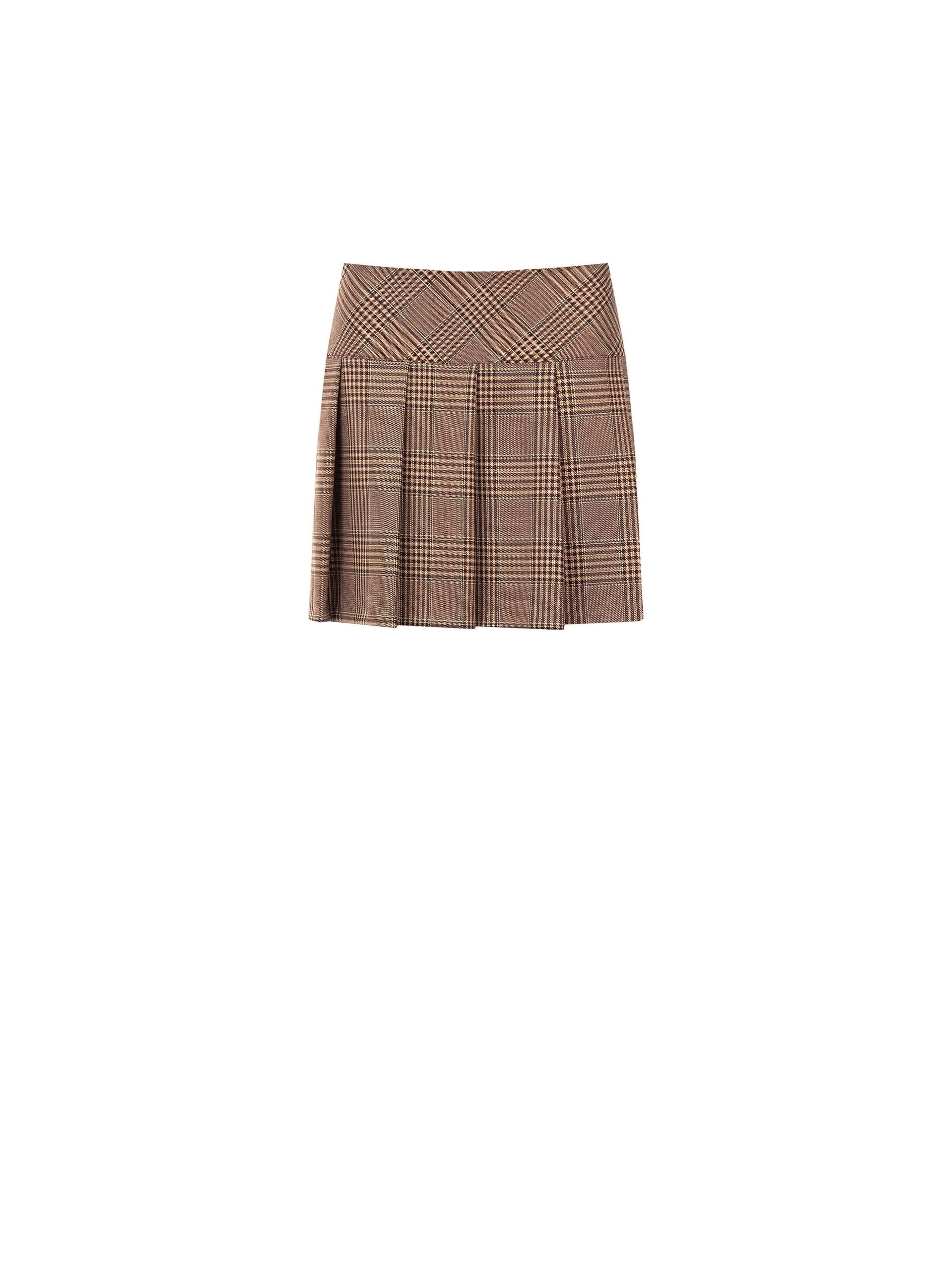 Rinascimento Polyviscose Checked Pleated Mini Skirt