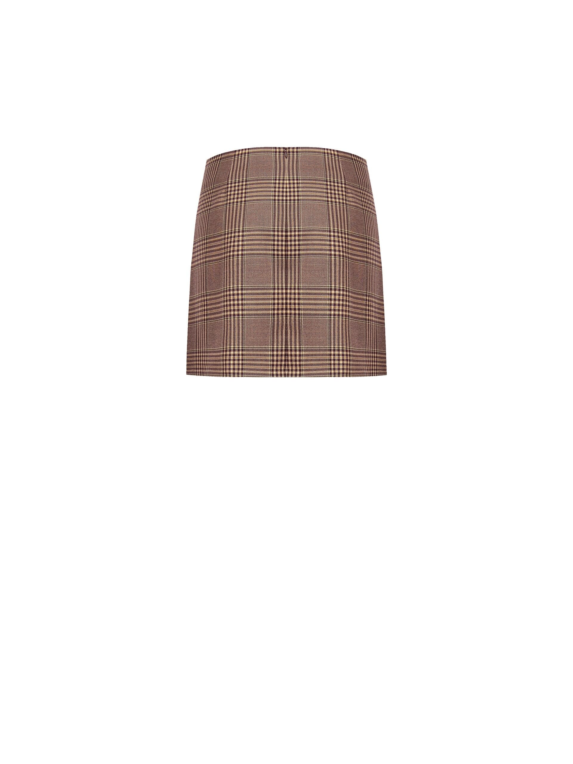Rinascimento Polyviscose Checked Pleated Mini Skirt