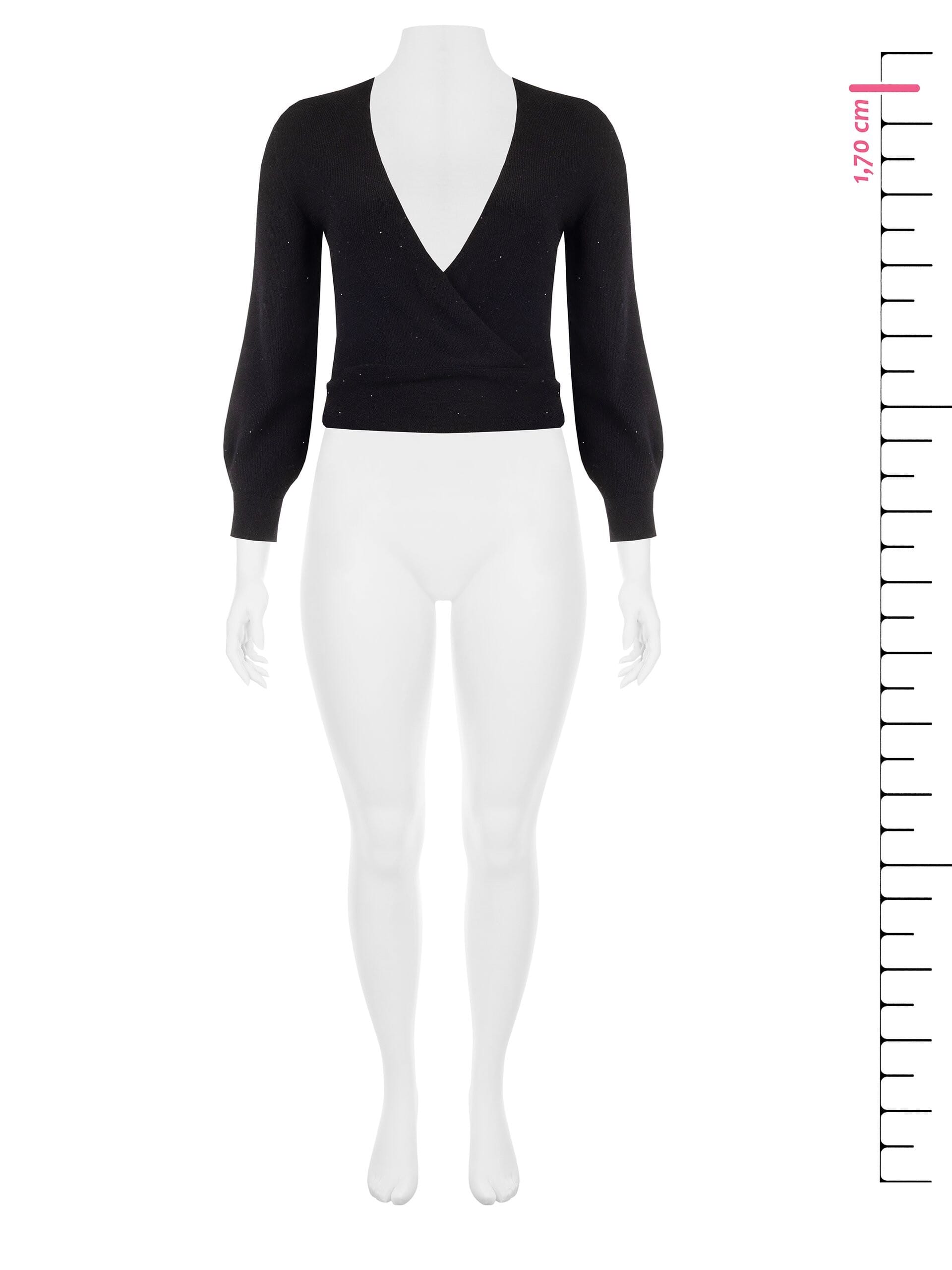 Curvy Jumper with a Crossed V-Neck and Micro Sequins – Rinascimento Curvy