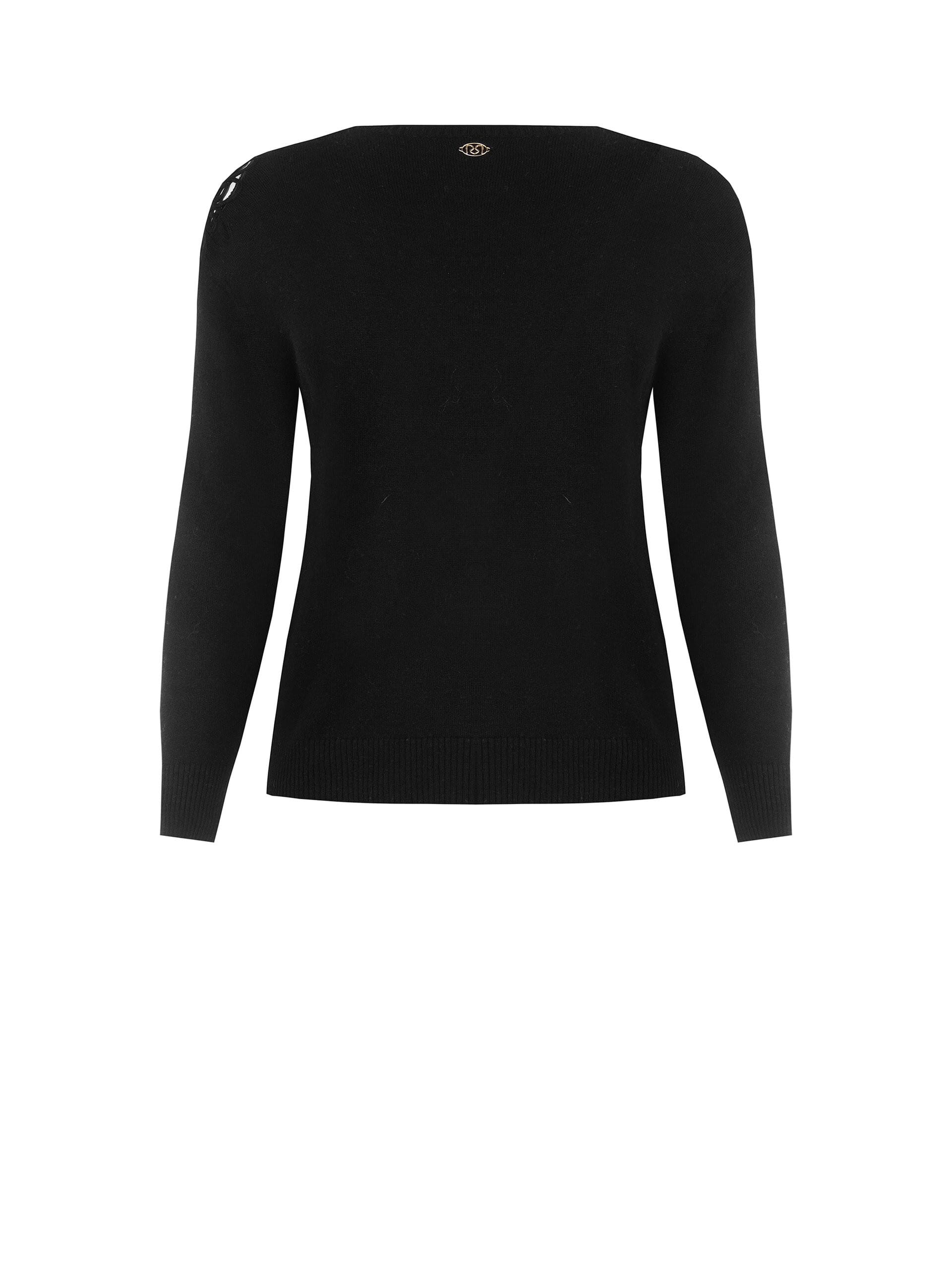Curvy Fitted Jumper With Crochet Detail on the Shoulder – Rinascimento Curvy