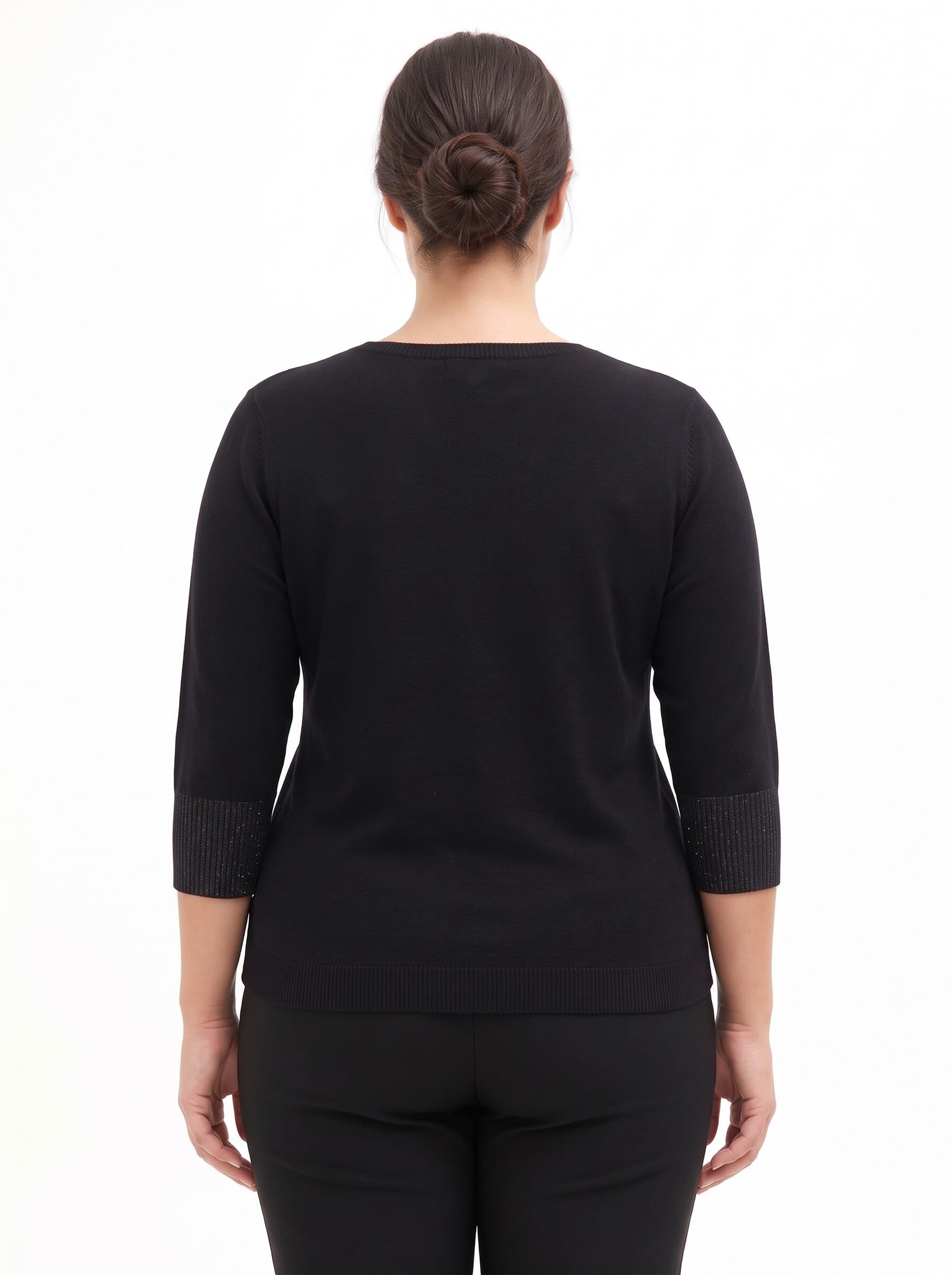 Curvy Fitted Jumper with Lurex on the Cuffs – Rinascimento Curvy