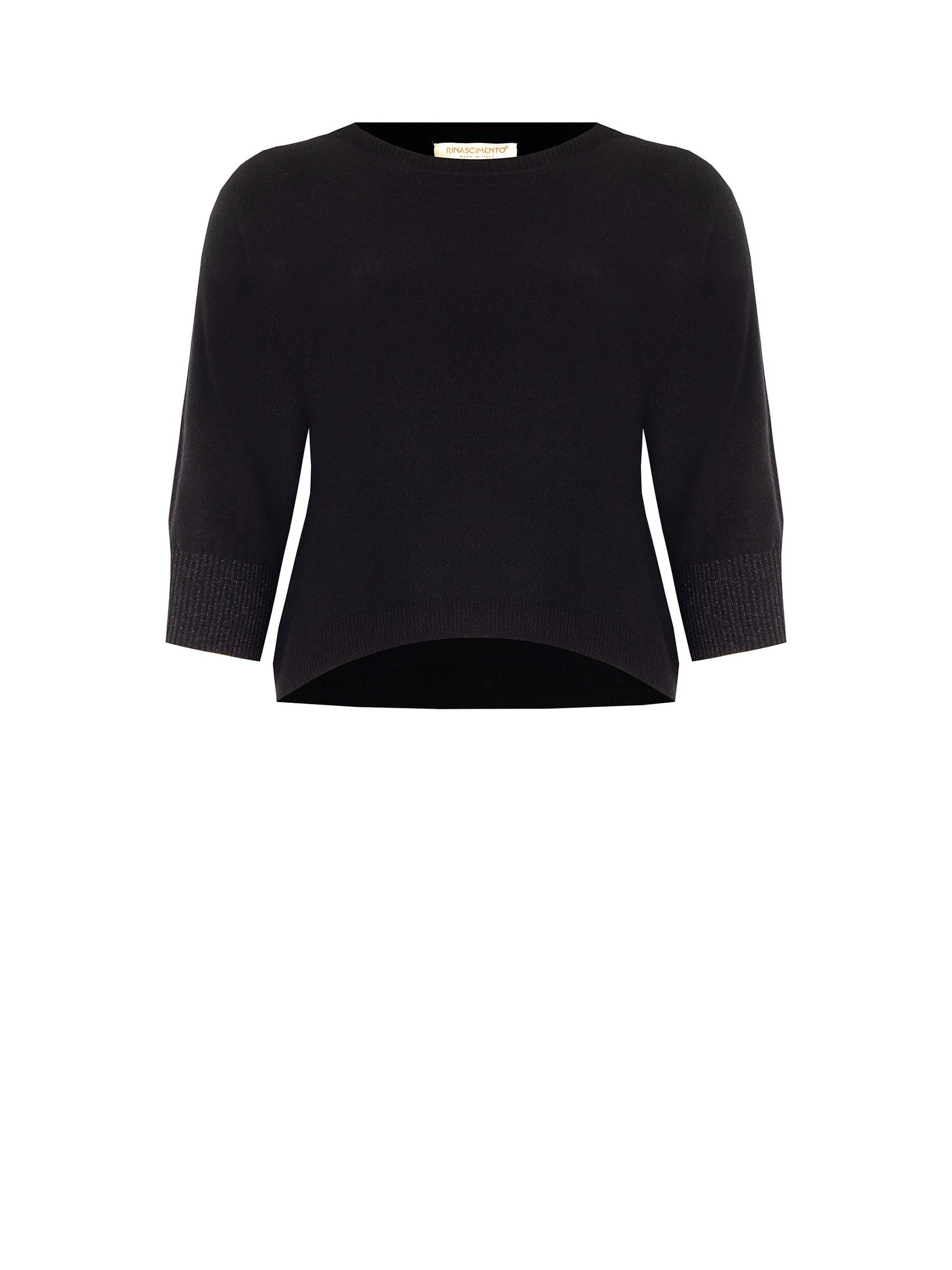 Curvy Fitted Jumper with Lurex on the Cuffs – Rinascimento Curvy