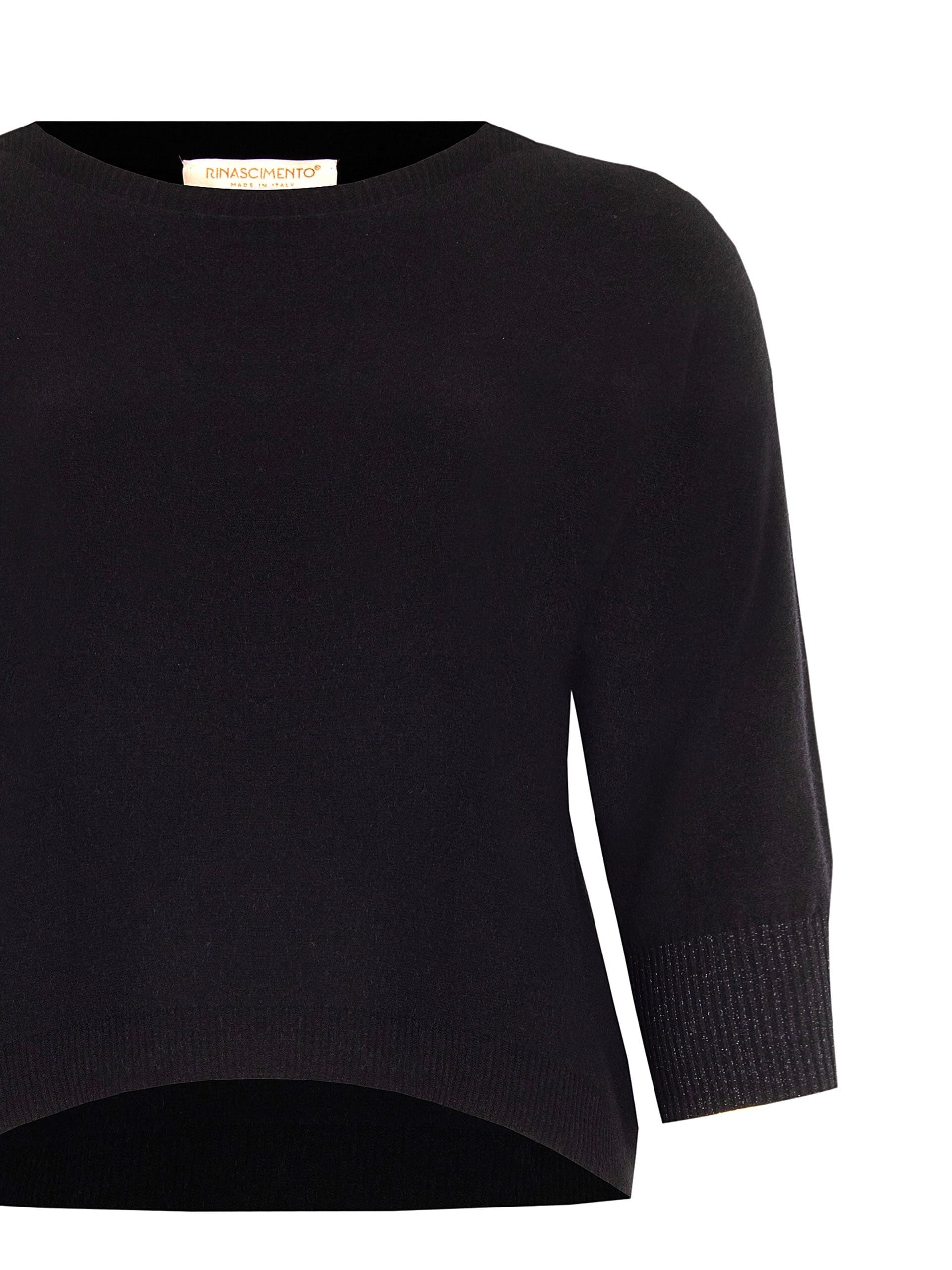 Curvy Fitted Jumper with Lurex on the Cuffs – Rinascimento Curvy