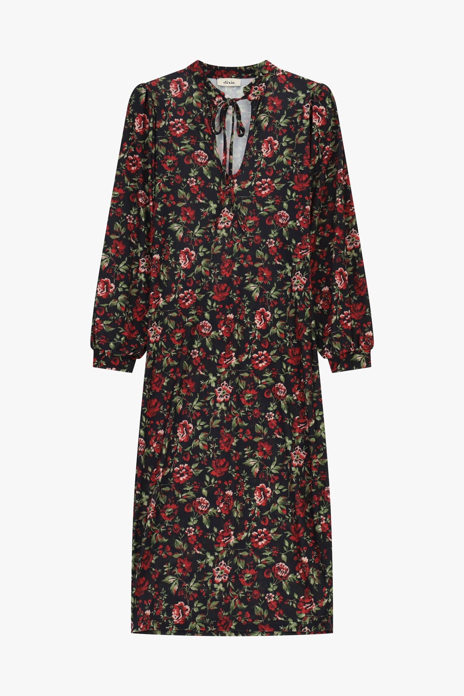 Abito A Fiori Con Scollo A V E Maniche Lunghe Dixie