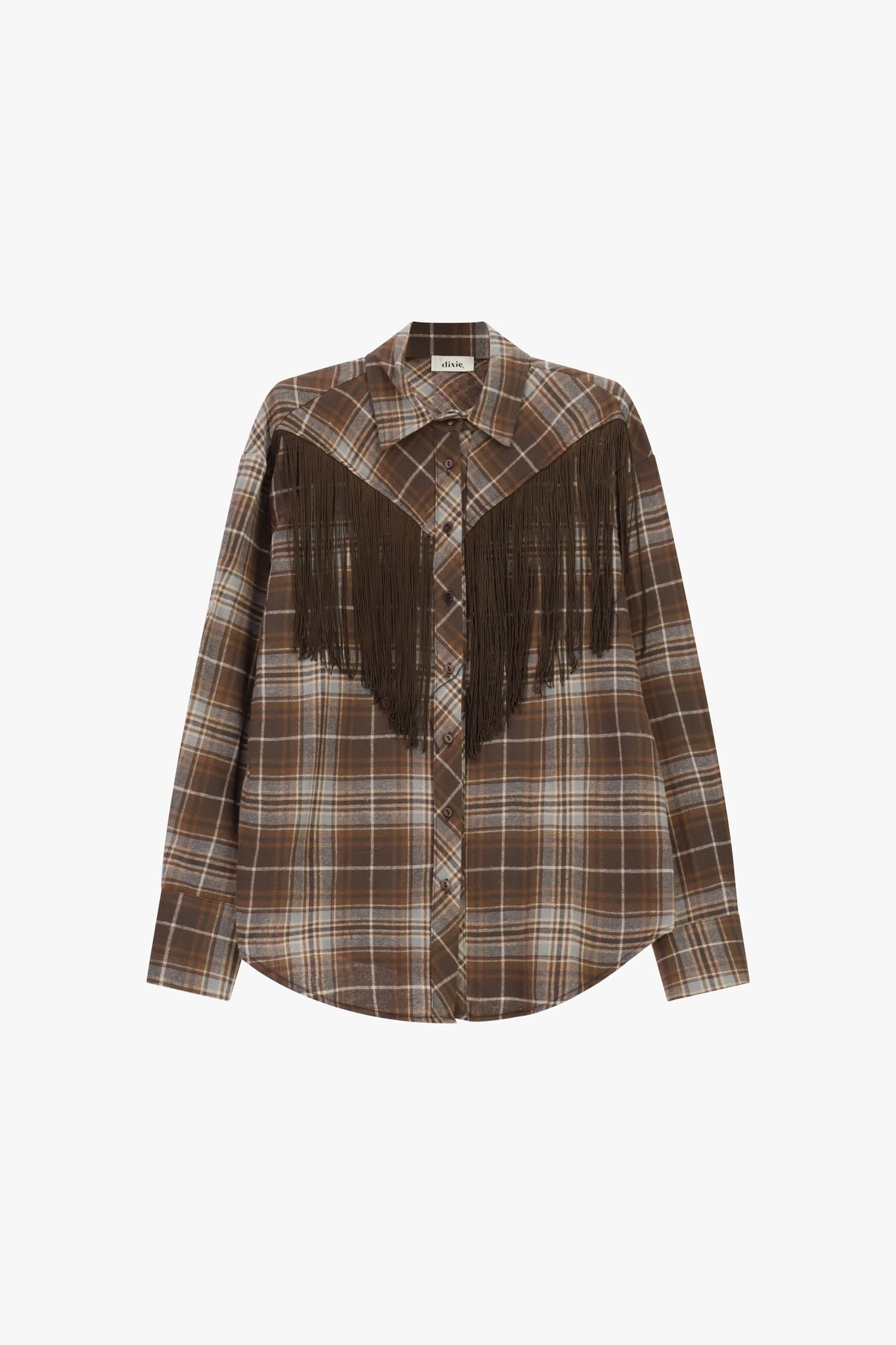 Camicia A Quadri Con Frange E Bottoni Frontali Dixie