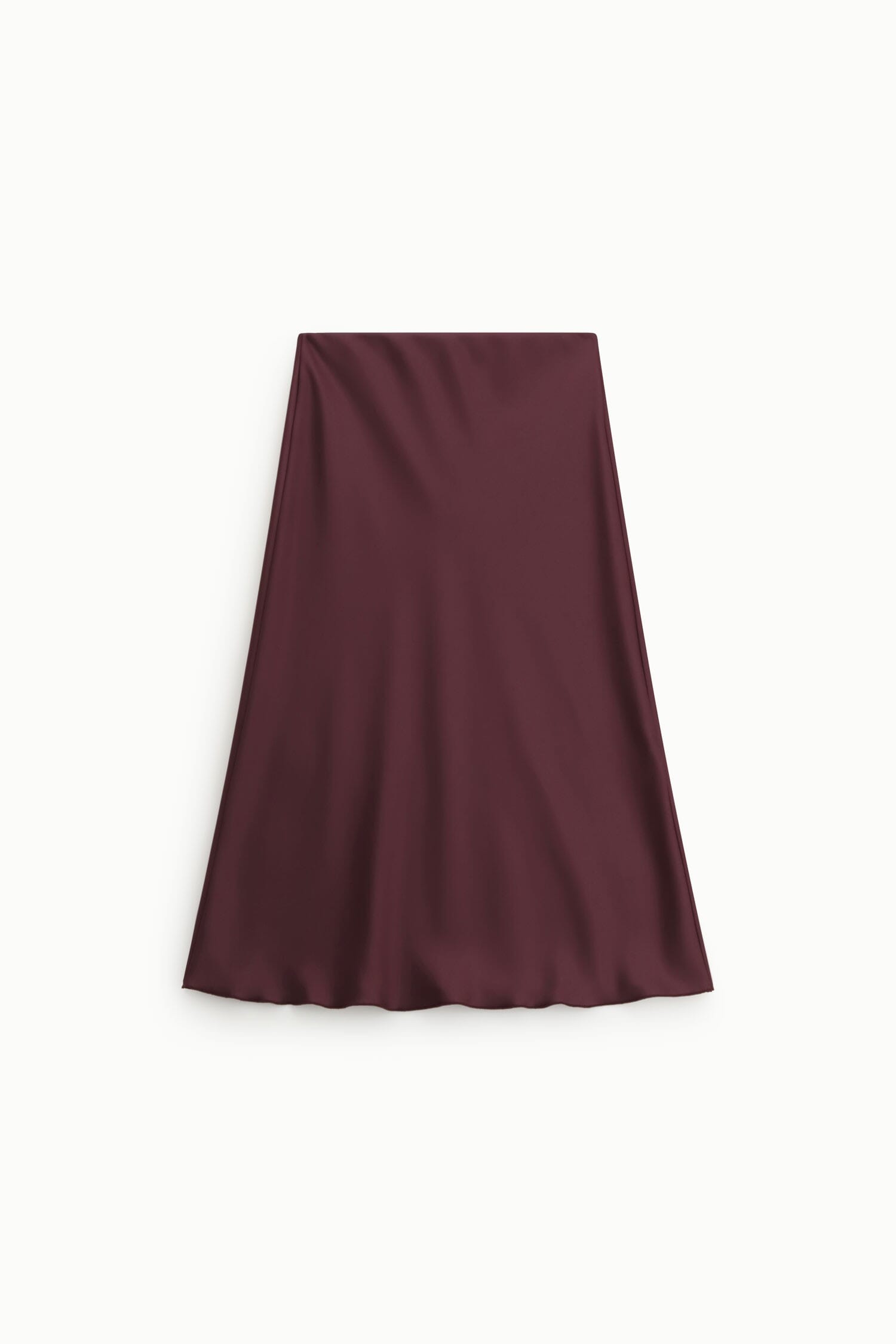 Jupe midi évasée unie, taille moyenne, modèle Dixie