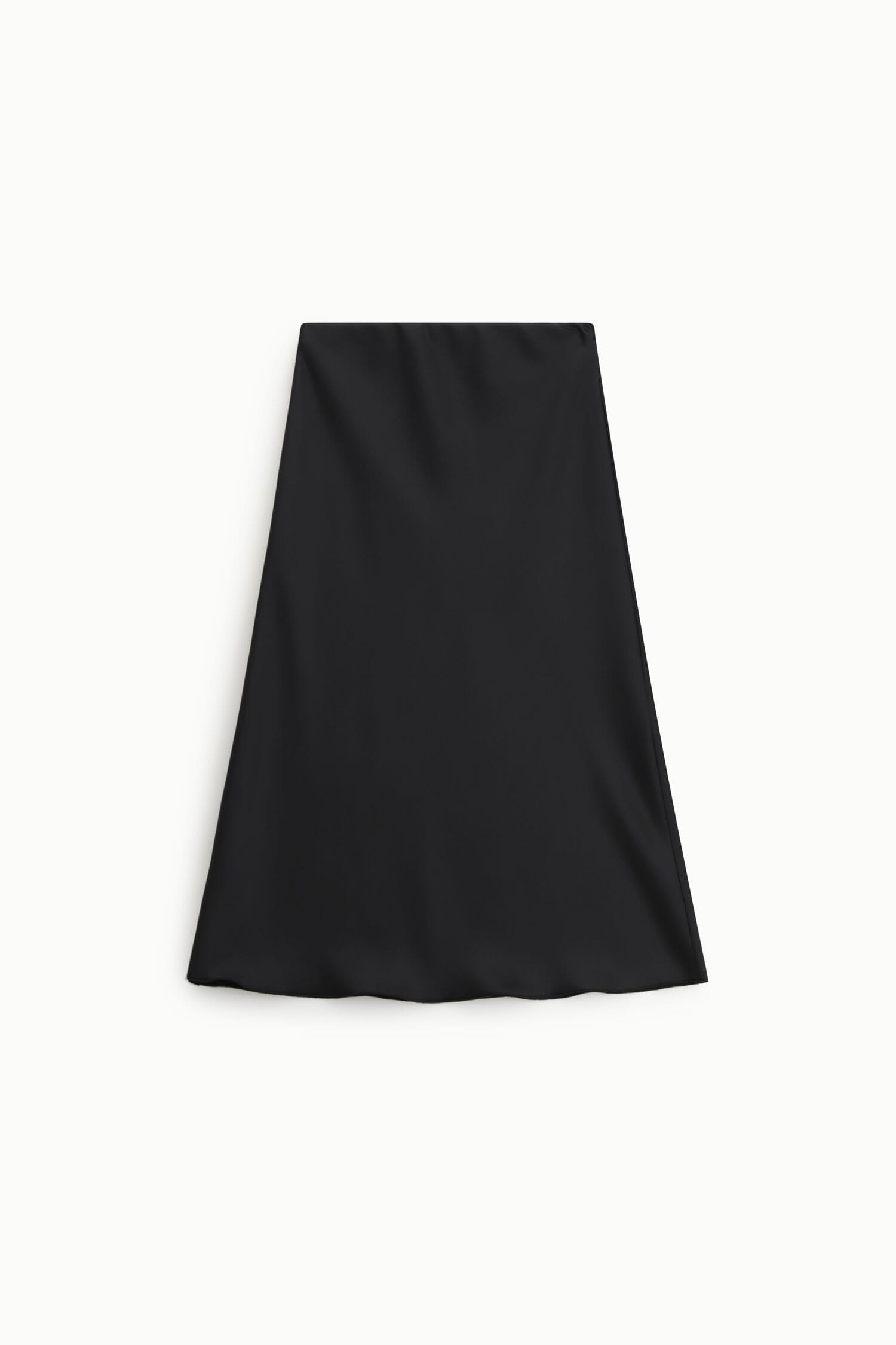 Jupe midi évasée unie, taille moyenne, modèle Dixie