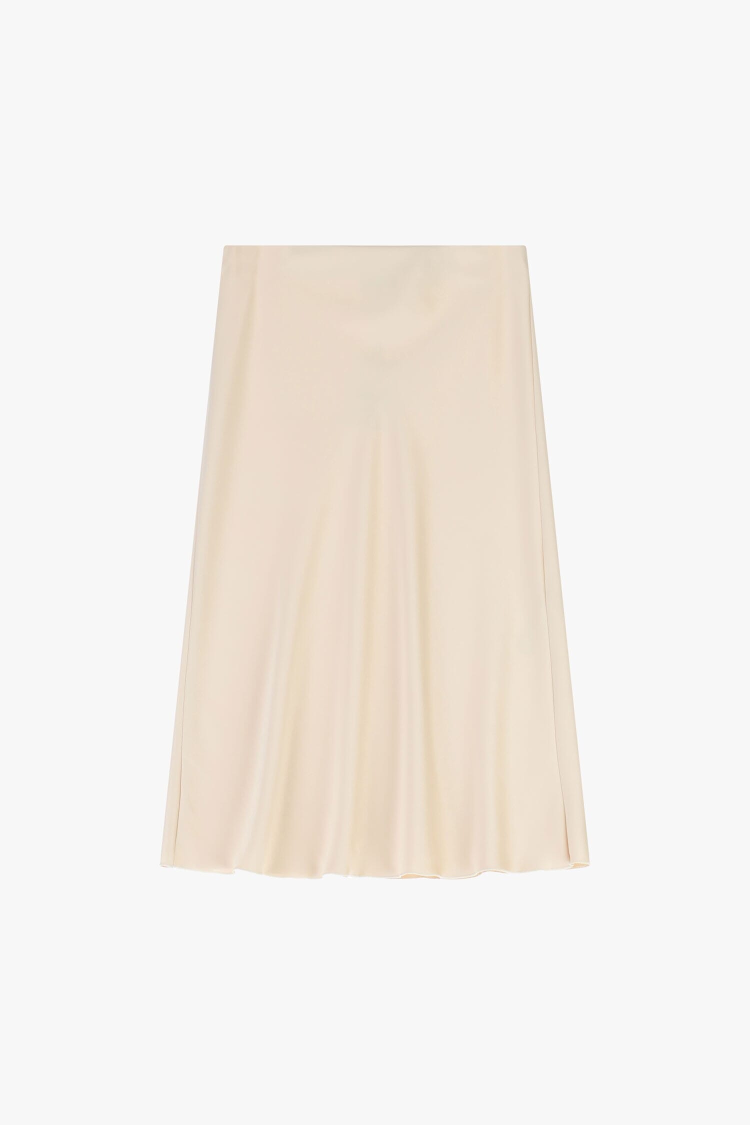 Jupe midi évasée unie, taille moyenne, modèle Dixie