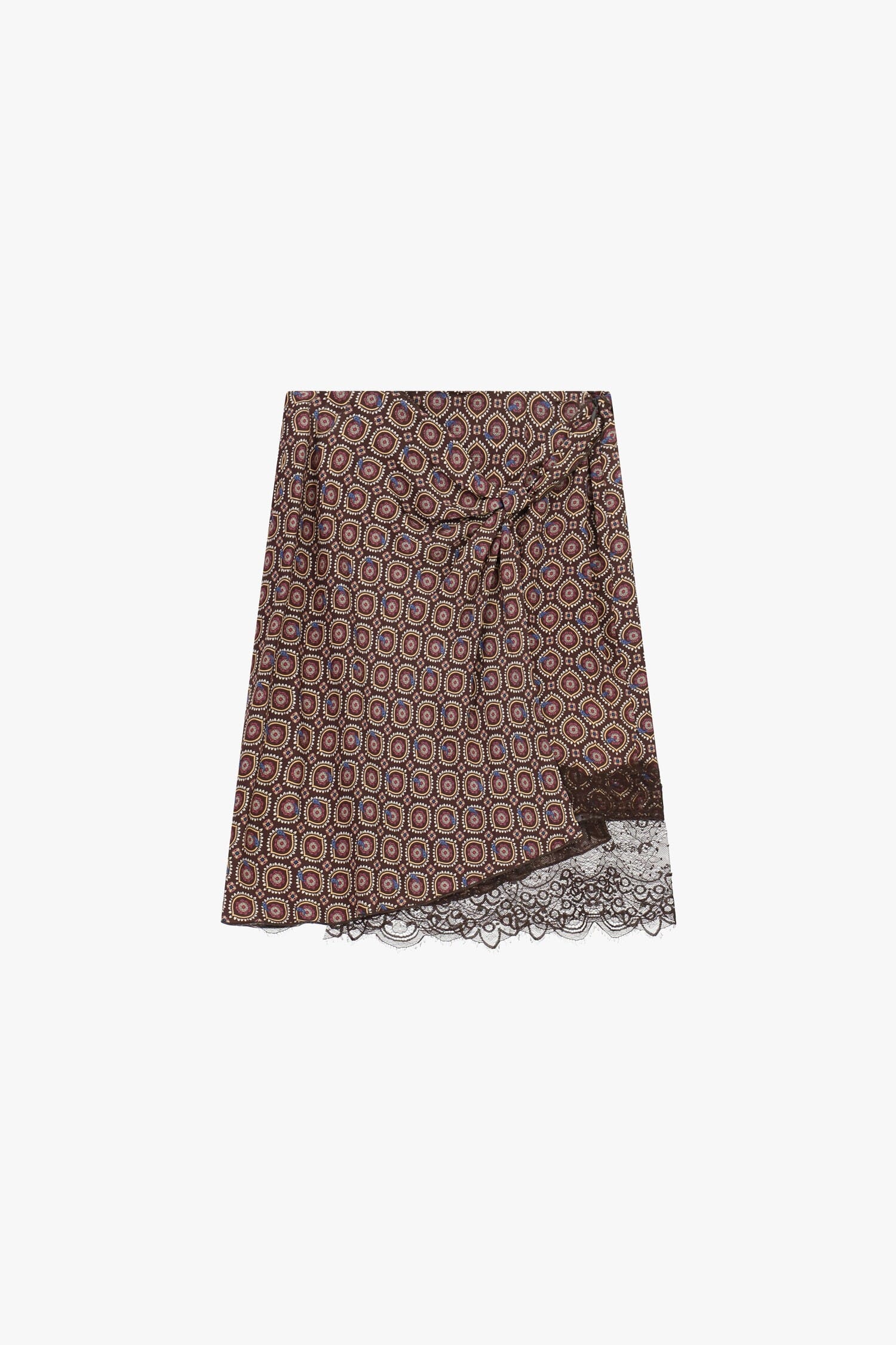 Gonna Corta Fantasia Geometrica Con Pizzo Dixie