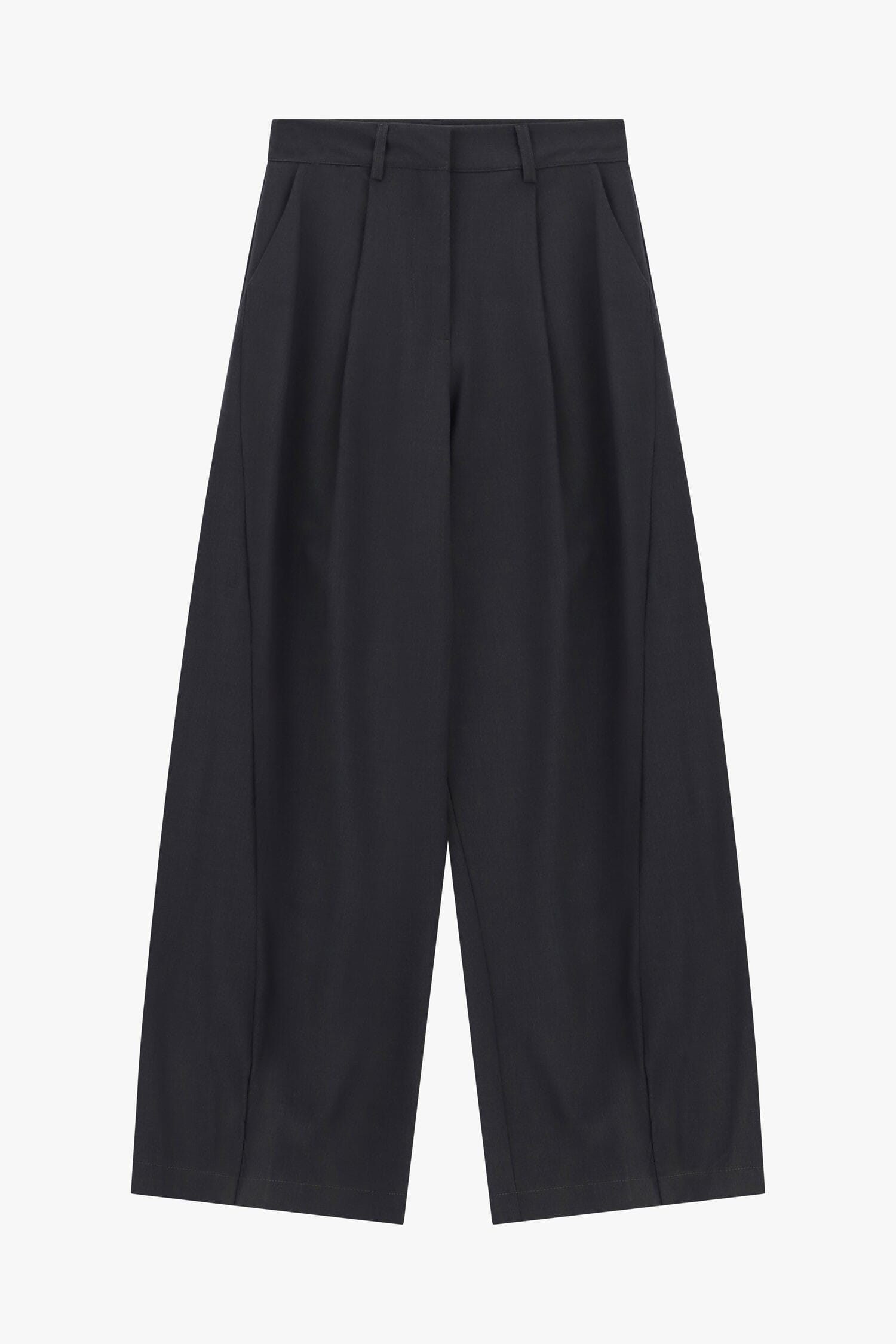 Dixie Cropped Palazzo Trousers with Front Pleats