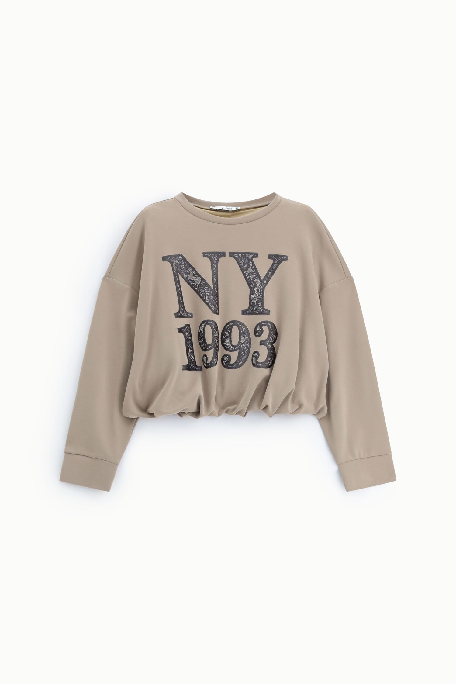 Cropped Sweatshirt with ‘NY 1993 Please’ Print on the Front