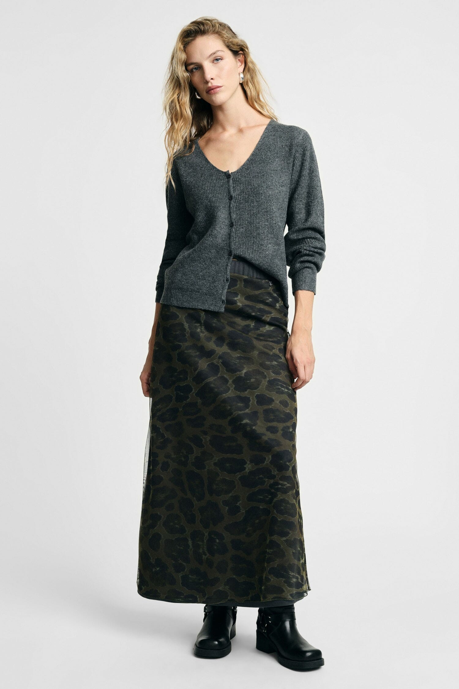Gonna Lunga Stampa Animalier Con Vita Elasticizzata Please